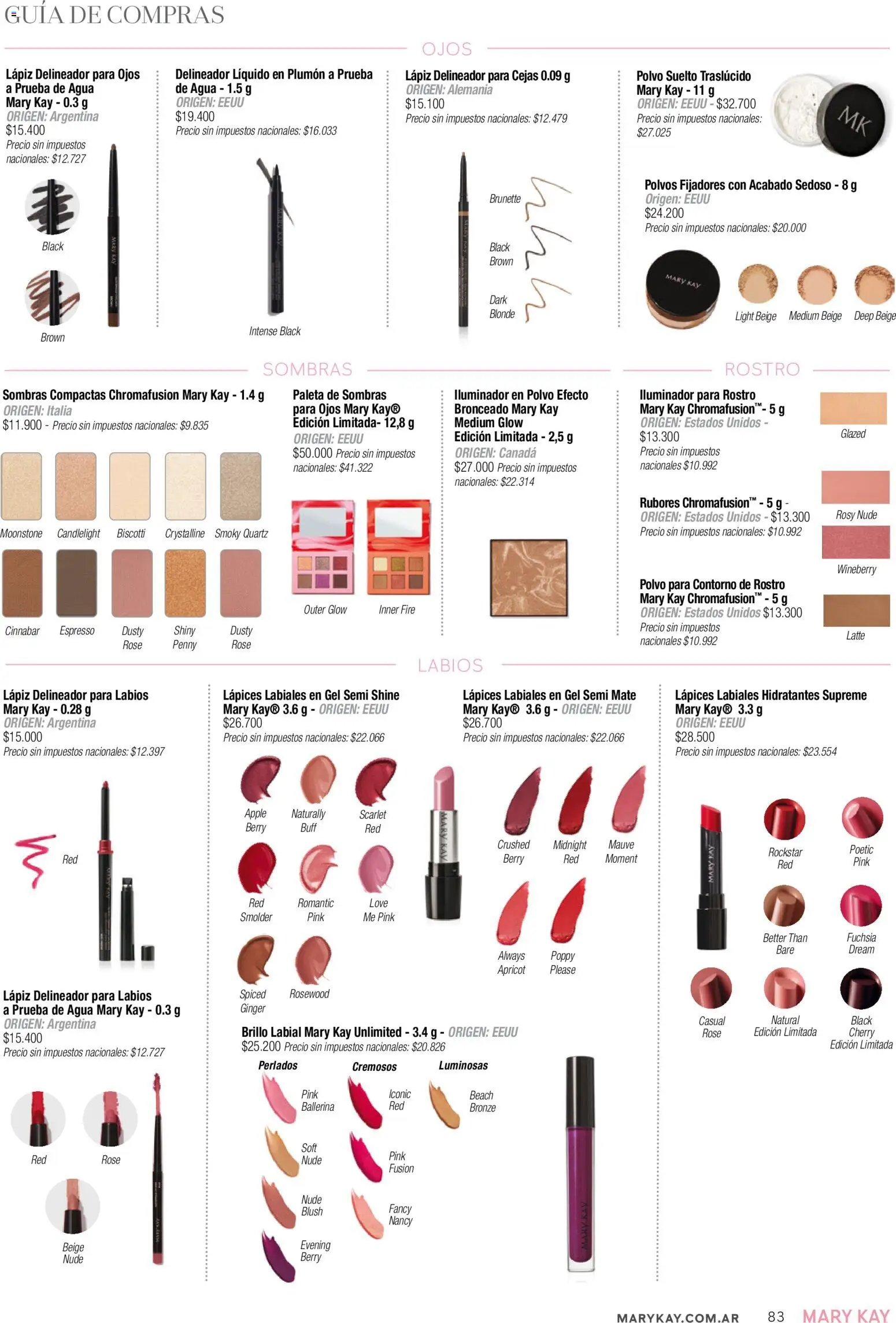 Mary Kay catálogo │ válido desde el 02.01.2026 | Página: 83 | Productos: Mate, Polvo, Delineador, Paleta