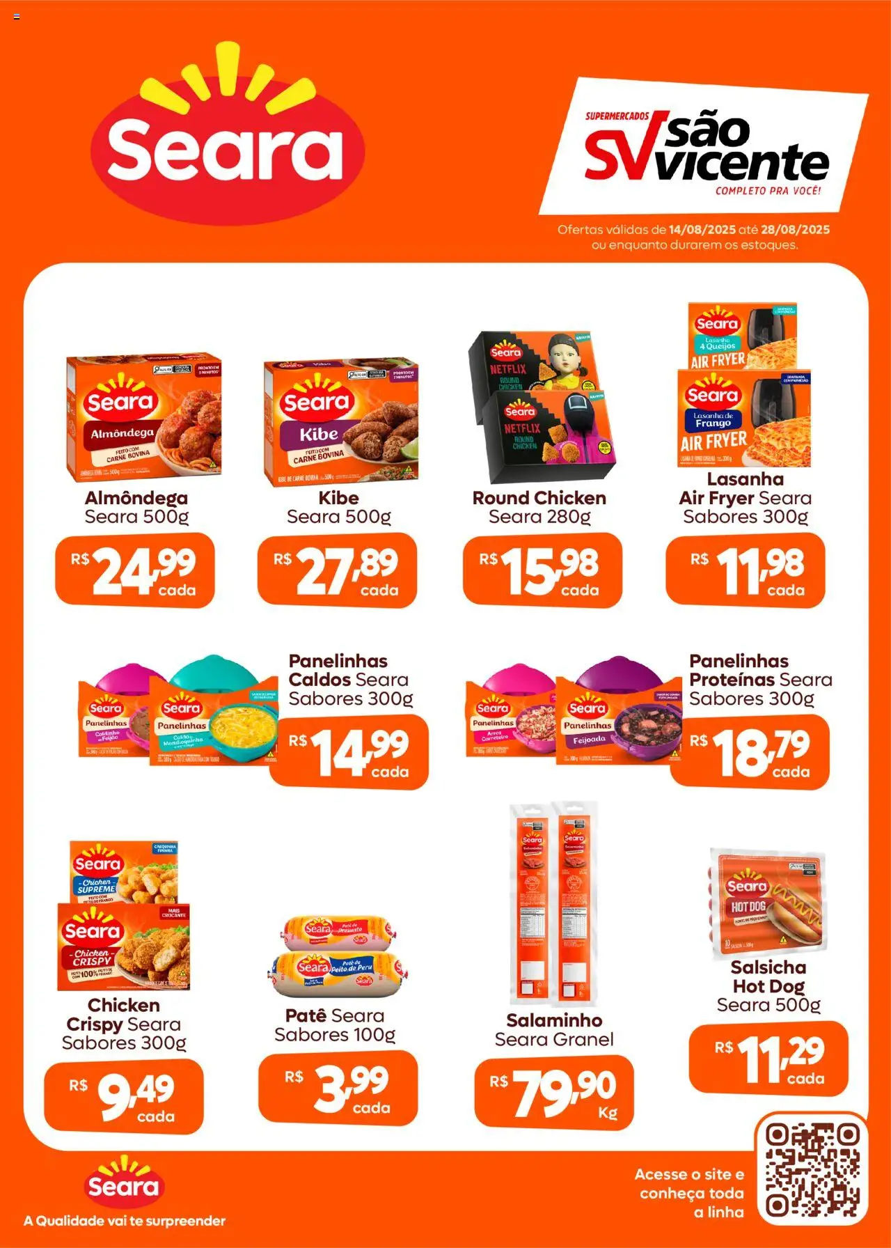 Supermercados São Vicente Folheto - válido de 14.08.2025 | Página: 1 | Produtos: Air fryer, Presunto, Carne, Lasanha