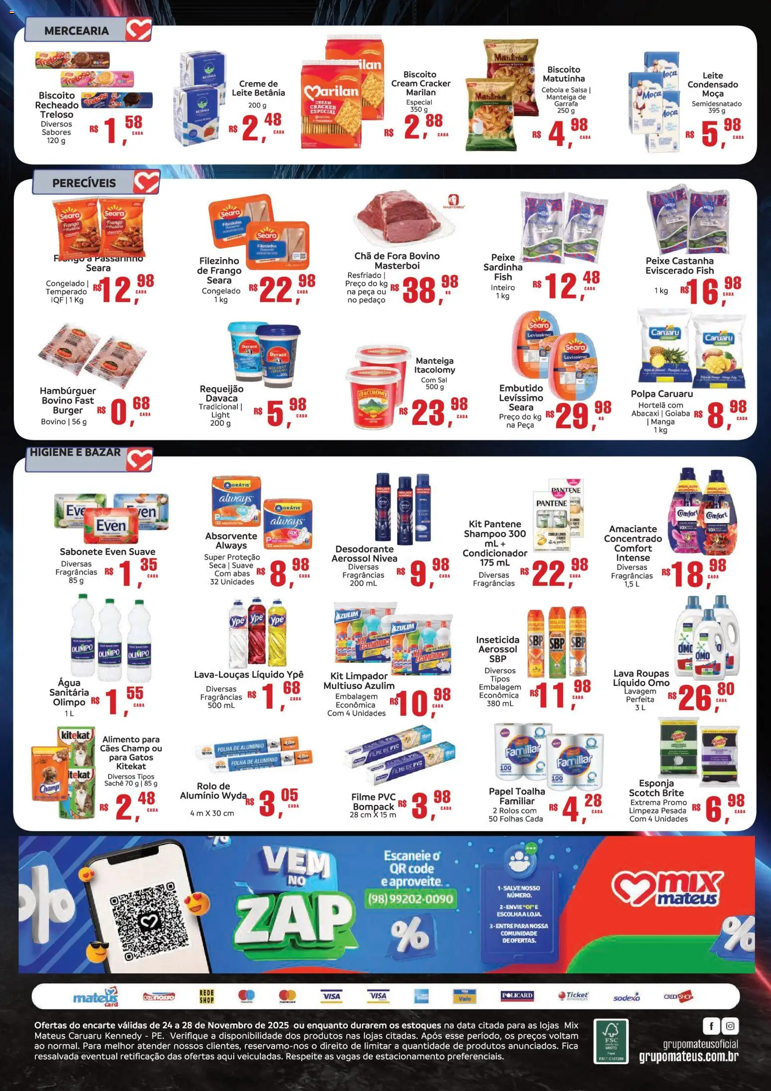 Mateus Folheto - válido de 24.11.2025 | Página: 2 | Produtos: Shampoo, Goiaba, Chá, Absorvente