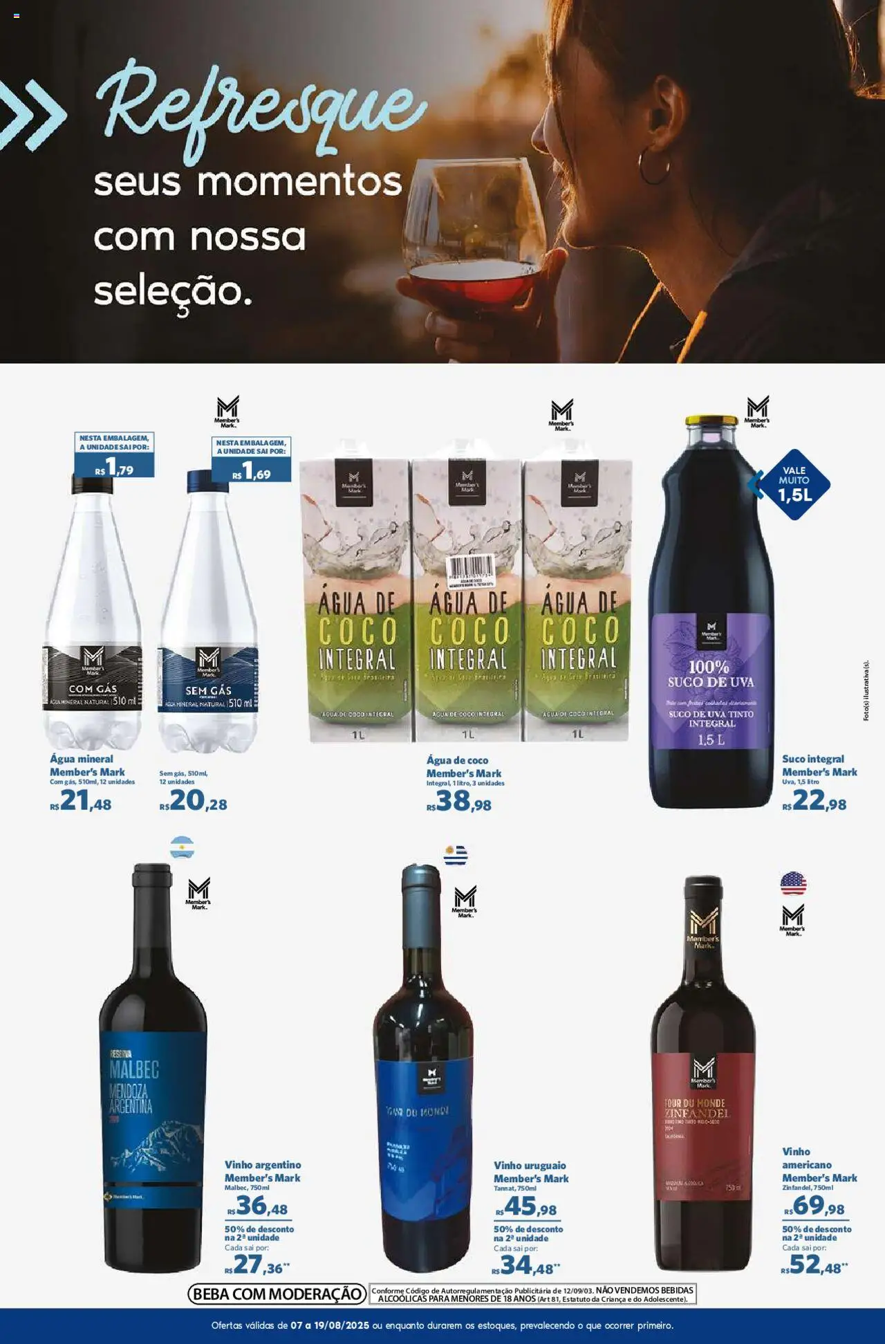 Sam's Club Folheto - válido de 07.08.2025 | Página: 7 | Produtos: Coco, Água de coco, Vinho, Água mineral