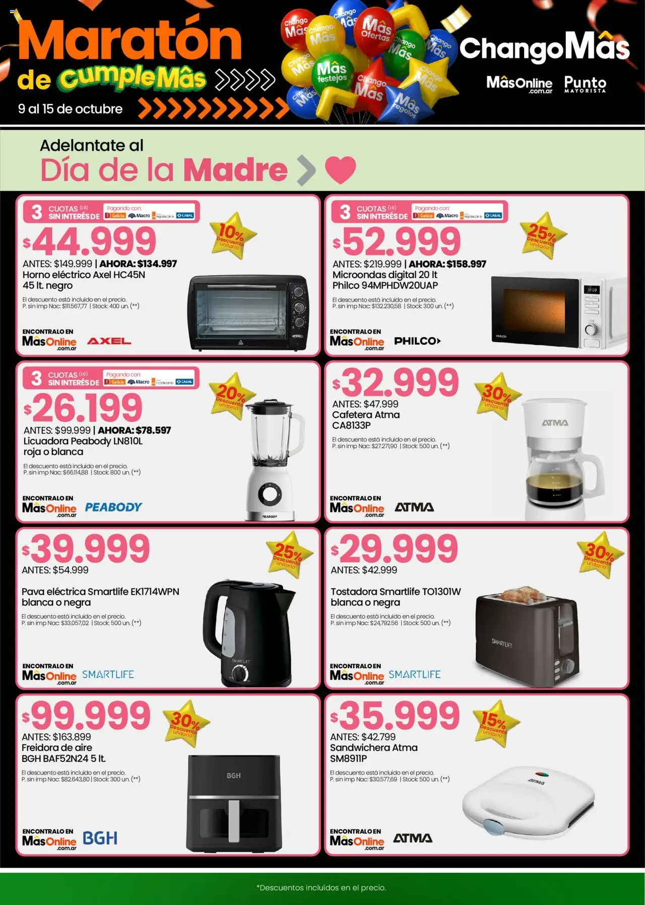 Punto Mayorista catálogo │ válido desde el 09.10.2025 | Página: 5 | Productos: Cafetera, Pava, Sandwichera, Microondas