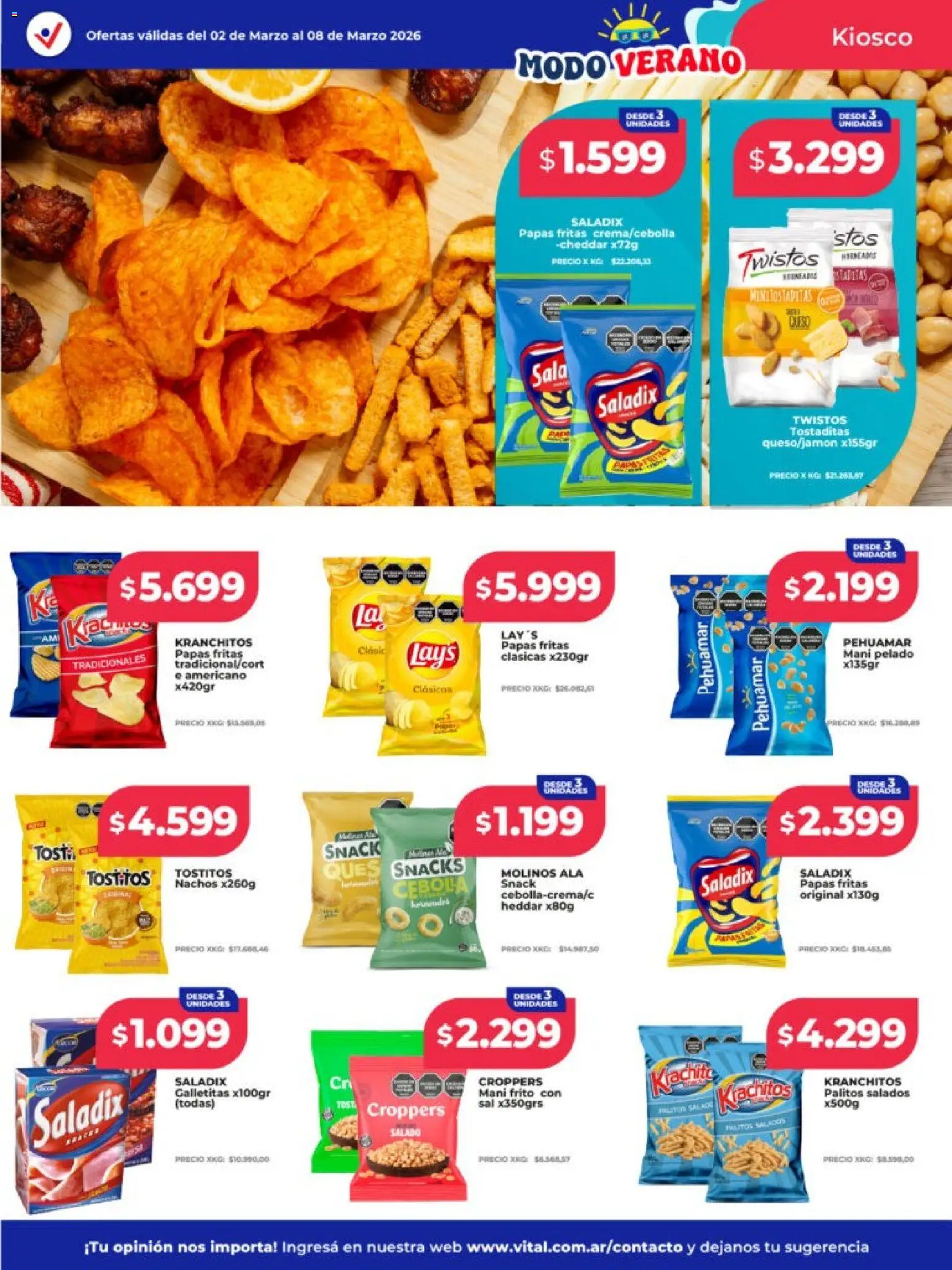 Vital - Ofertas - Mar del Plata  │ válido desde el 02.03.2026 | Página: 15 | Productos: Galletitas, Sal, Mani, Papas fritas