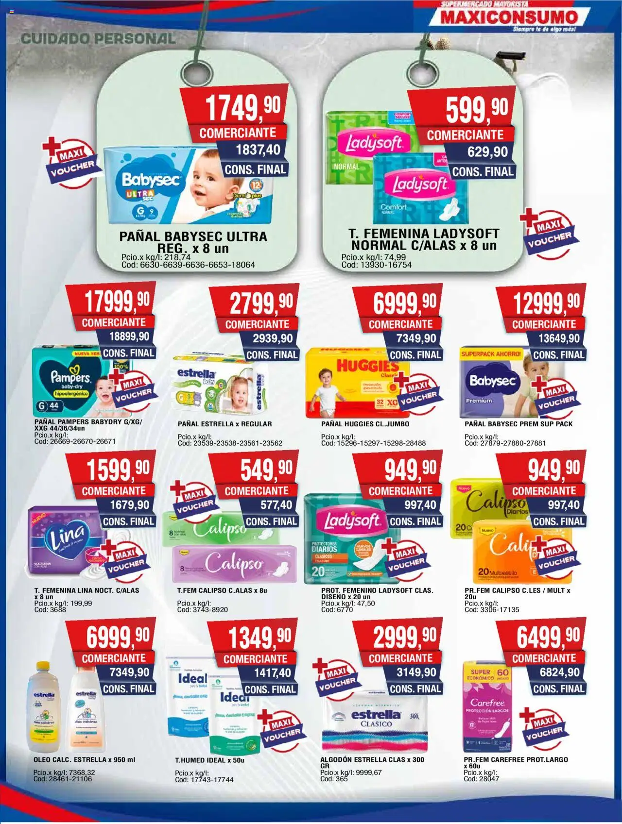 Maxiconsumo ofertas │ válido desde el 15.09.2025 | Página: 27 | Productos: Algodón, Té, Protectores diarios