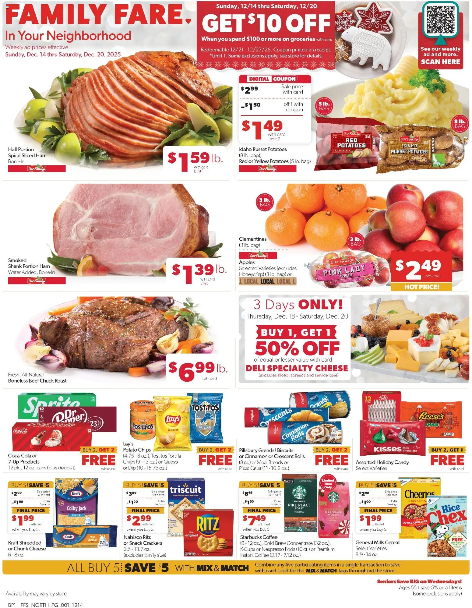 Family Fare Weekly Ad - MI - valid from 14.12.2025 | Page: 1 | Products: Cheese, Chocolate, Ham, Rice