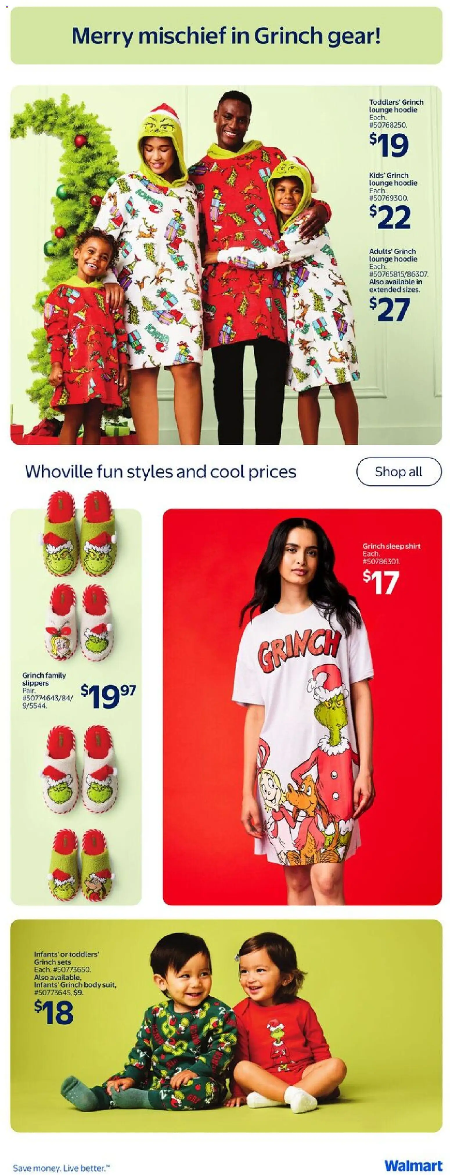 Walmart flyer valid from 23.10.2025 | Page: 17 | Products: Slippers, Shirt, Hoodie