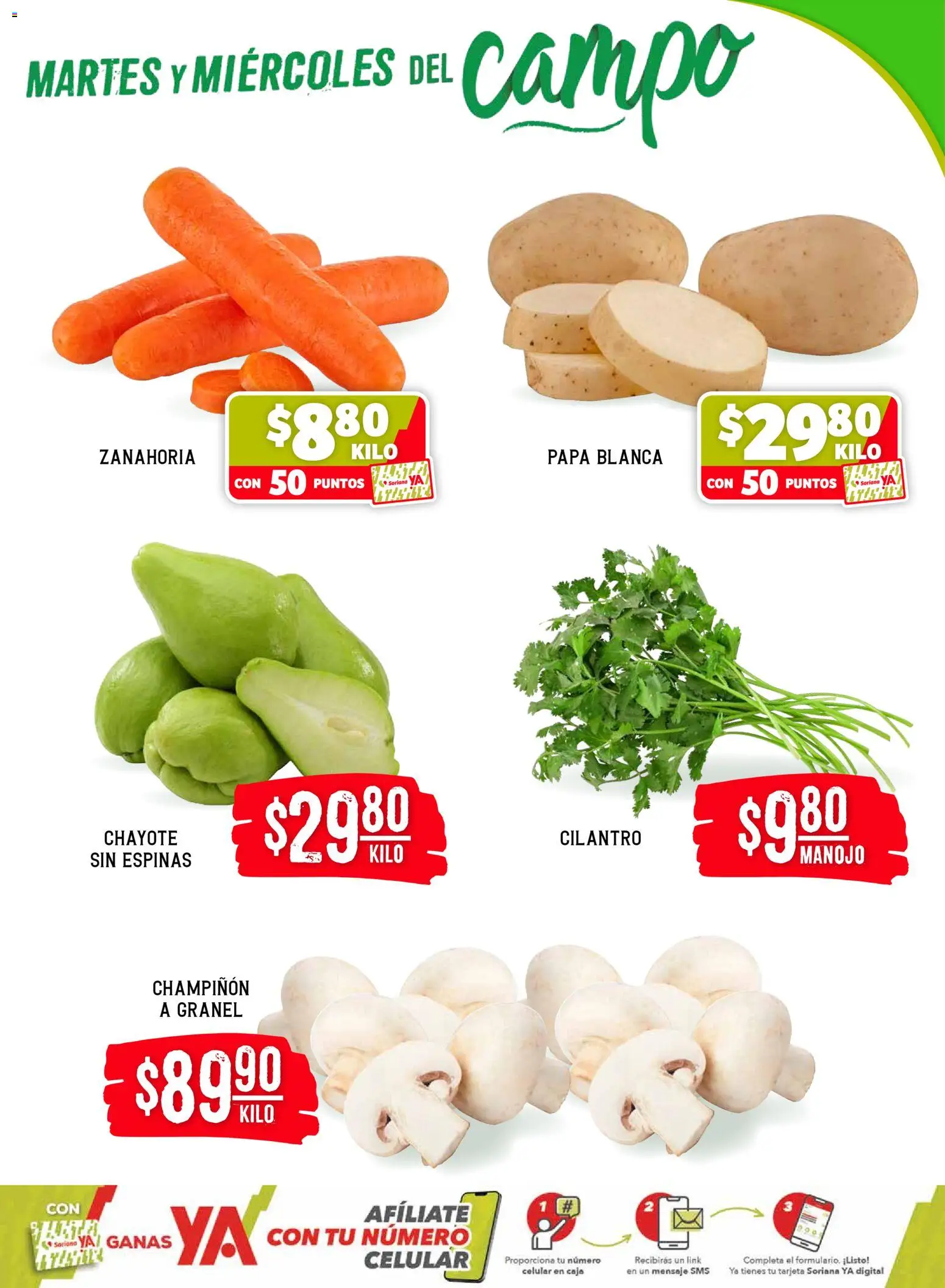 Nuevas ofertas de Soriana válidas en toda la República Mexicana desde el 24.03.2026. ¡Encuentra las mejores ofertas en Soriana Martes y Miércoles del Campo Híper: Ags, Nay, Jal, Qro, Col, Mich, Gto, Hgo, Tlax, Mor, Pue, Gro, Oax, Edo. de Mex, Vall! | Página: 3 | Productos: Papa, Caja, Zanahoria