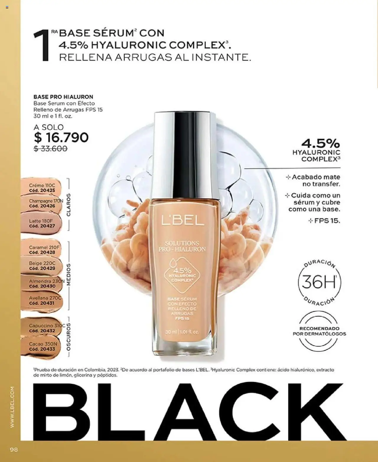 Catálogo L'Bel Campaña 16 │ válido desde el 24.09.2025 | Página: 98 | Productos: Cacao, Mate, Base, Serum