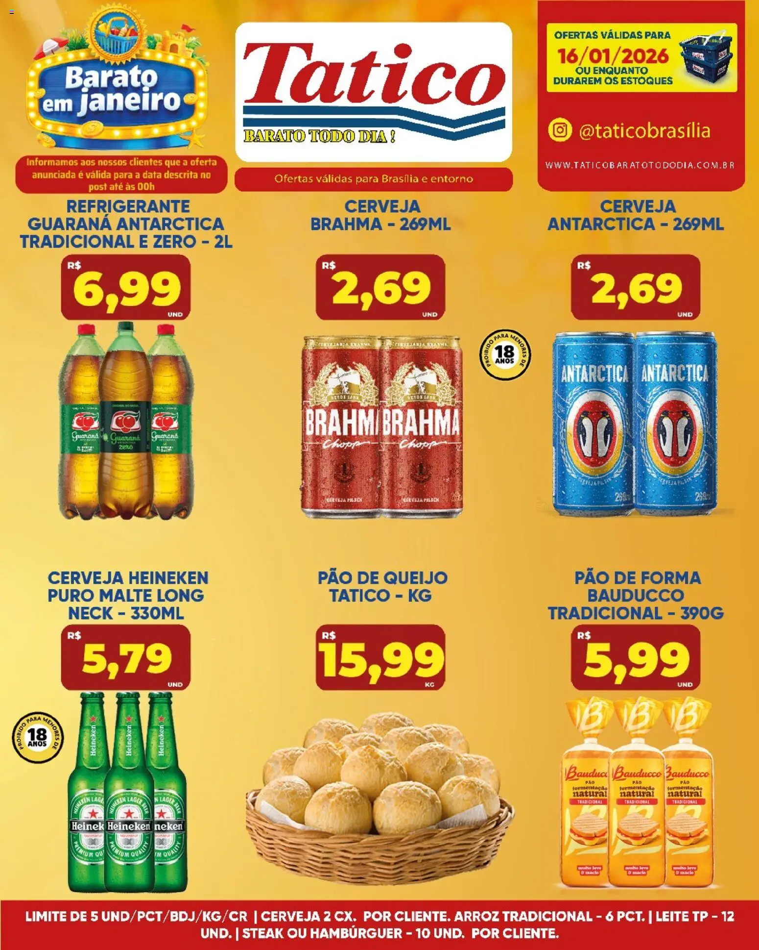 Tatico Folheto - válido de 17.01.2026 | Página: 24 | Produtos: Arroz, Cerveja Heineken, Pão de forma, Hambúrguer