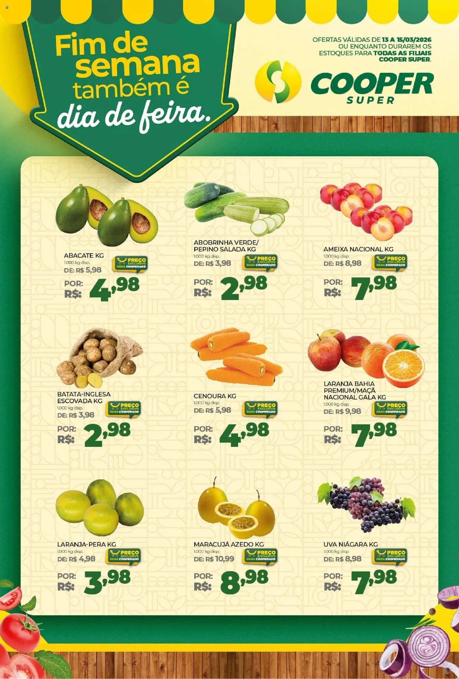 Cooper Folheto - válido de 13.03.2026 | Página: 1 | Produtos: Maracujá, Abobrinha, Cenoura, Salada