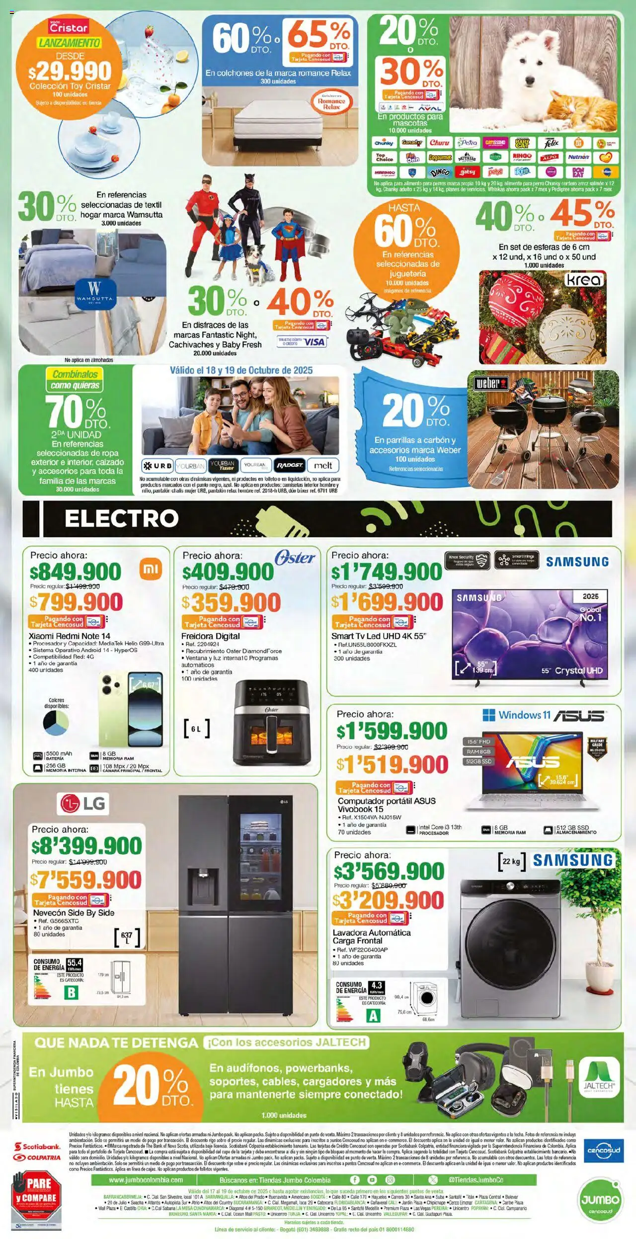 Jumbo revista - valida desde el 17.10.2025 | Página: 8 | Productos: Té, Lavadora, Computador, Ropa
