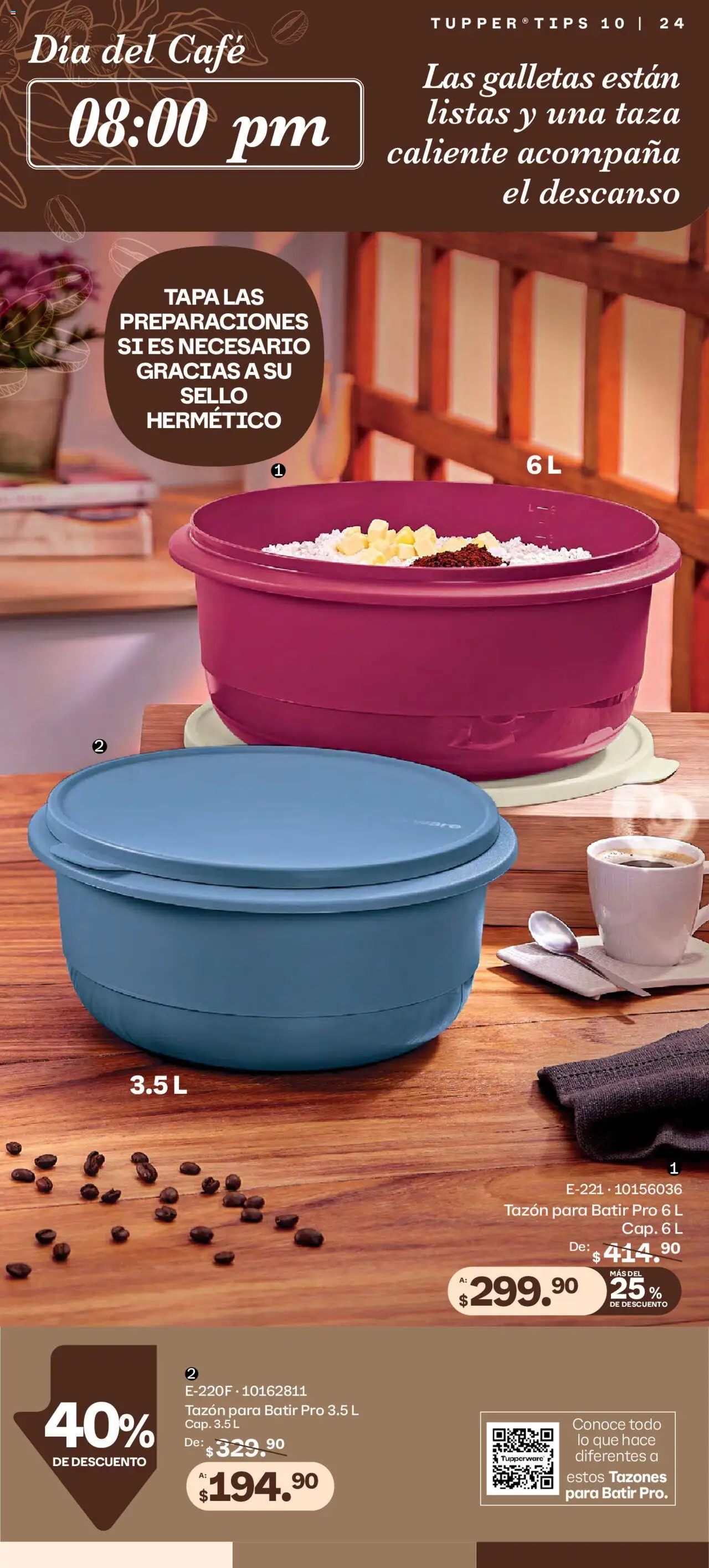 Nuevas ofertas de Tupperware válidas en toda la República Mexicana desde el 08.09.2025. ¡Encuentra las mejores ofertas en Tupperware - Catálogo! | Página: 24 | Productos: Taza, Café, Galletas, Tupper