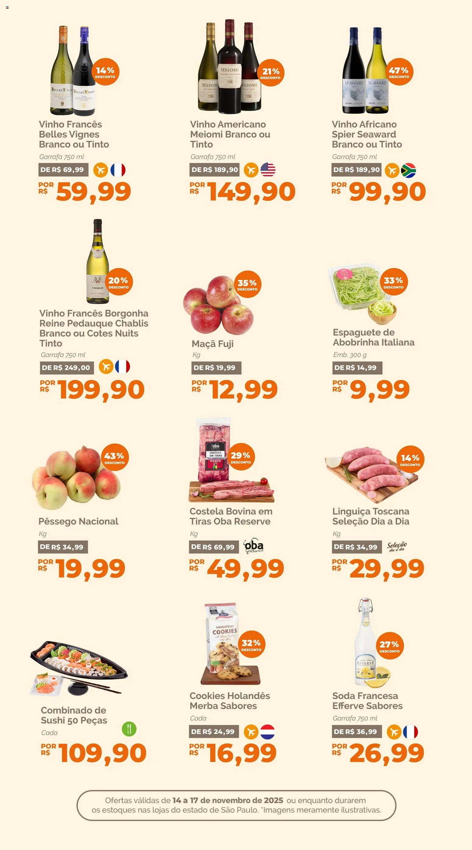 Oba Hortifruti Folheto - válido de 14.11.2025 | Página: 5 | Produtos: Abobrinha, Vinho, Soda, Cookies