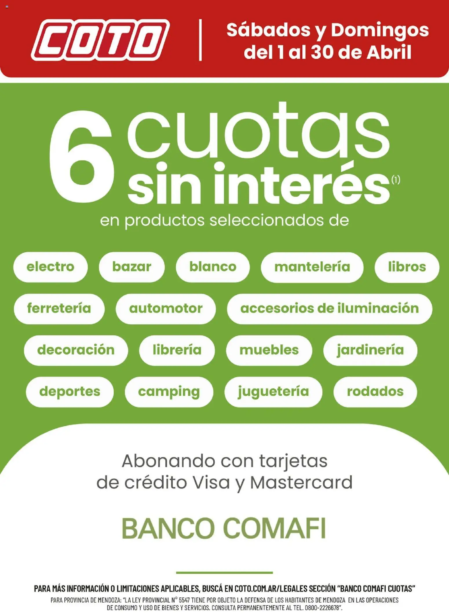 Coto - Banco Comafi Abril │ válido desde el 01.04.2026 | Página: 1 | Productos: Banco