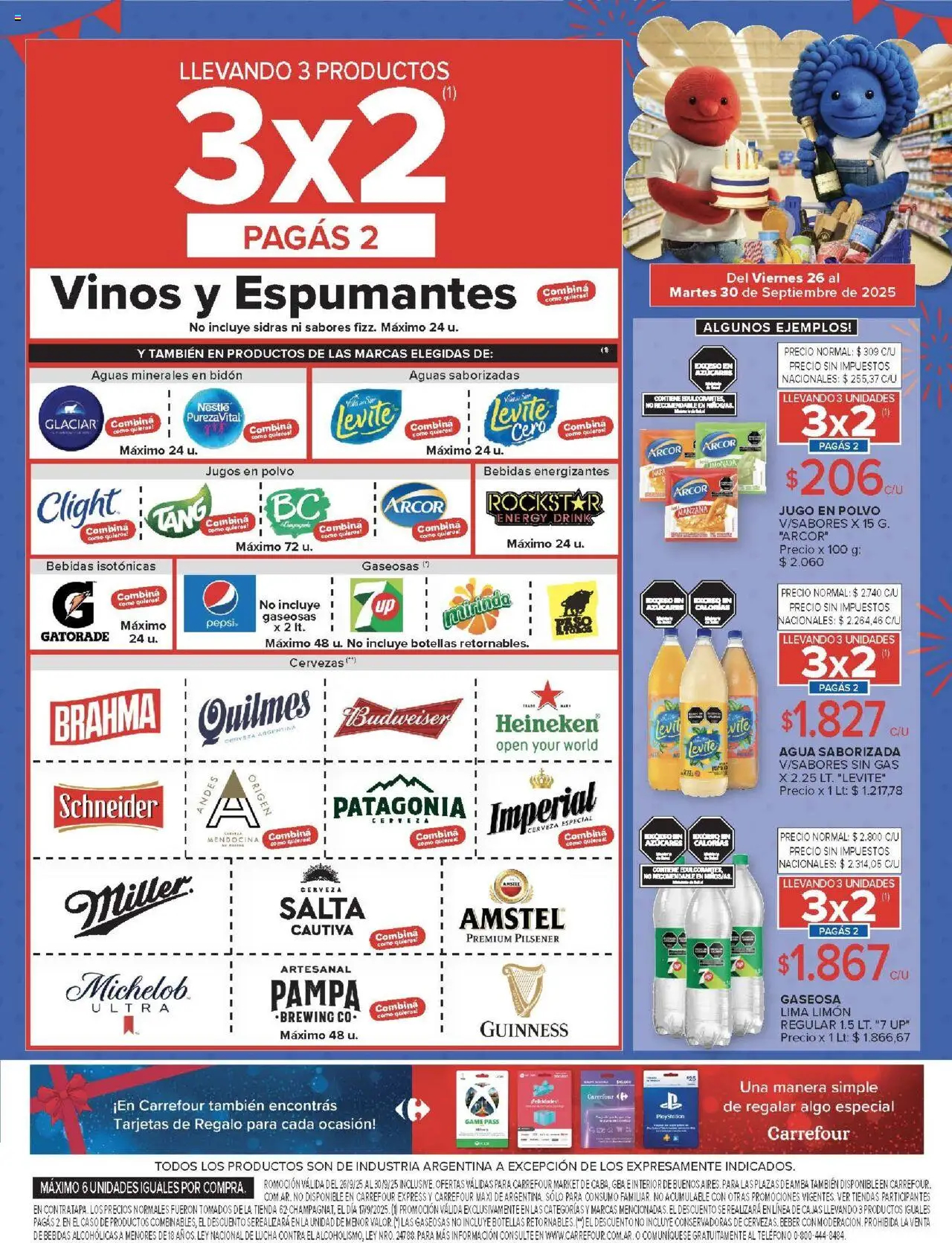 Carrefour Market catálogo │ válido desde el 26.09.2025 | Página: 3 | Productos: Teléfono, Manzana, Agua, Cerveza