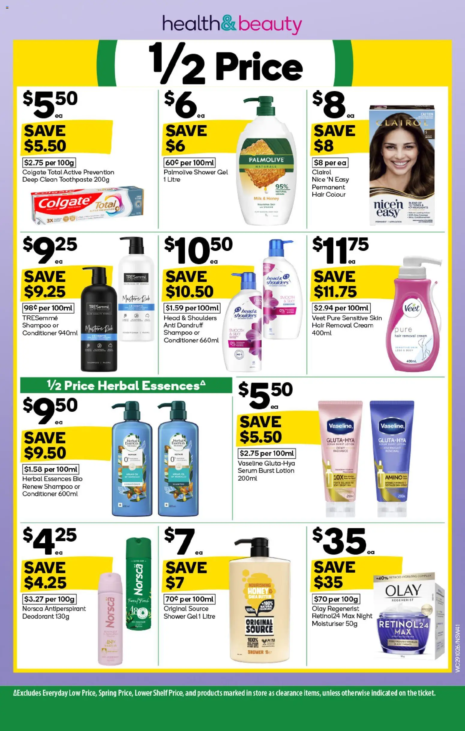 Woolworths catalogue - valid from 29.10.2025 | Page: 41 | Products: Shampoo, Moisturiser, Deodorant, Hair removal