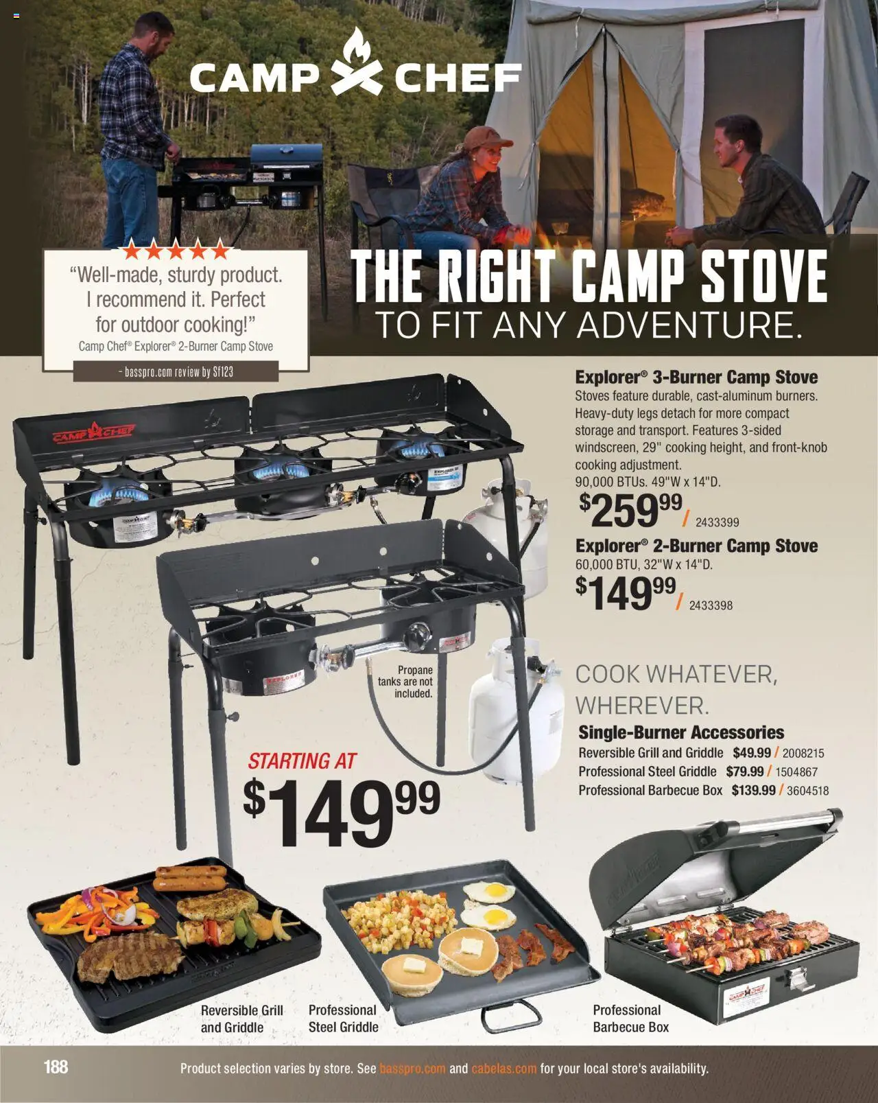 Cabela's Hunting Master 25 - valid from 11.08.2025 | Page: 188 | Products: Box, Griddle, Stove, Grill