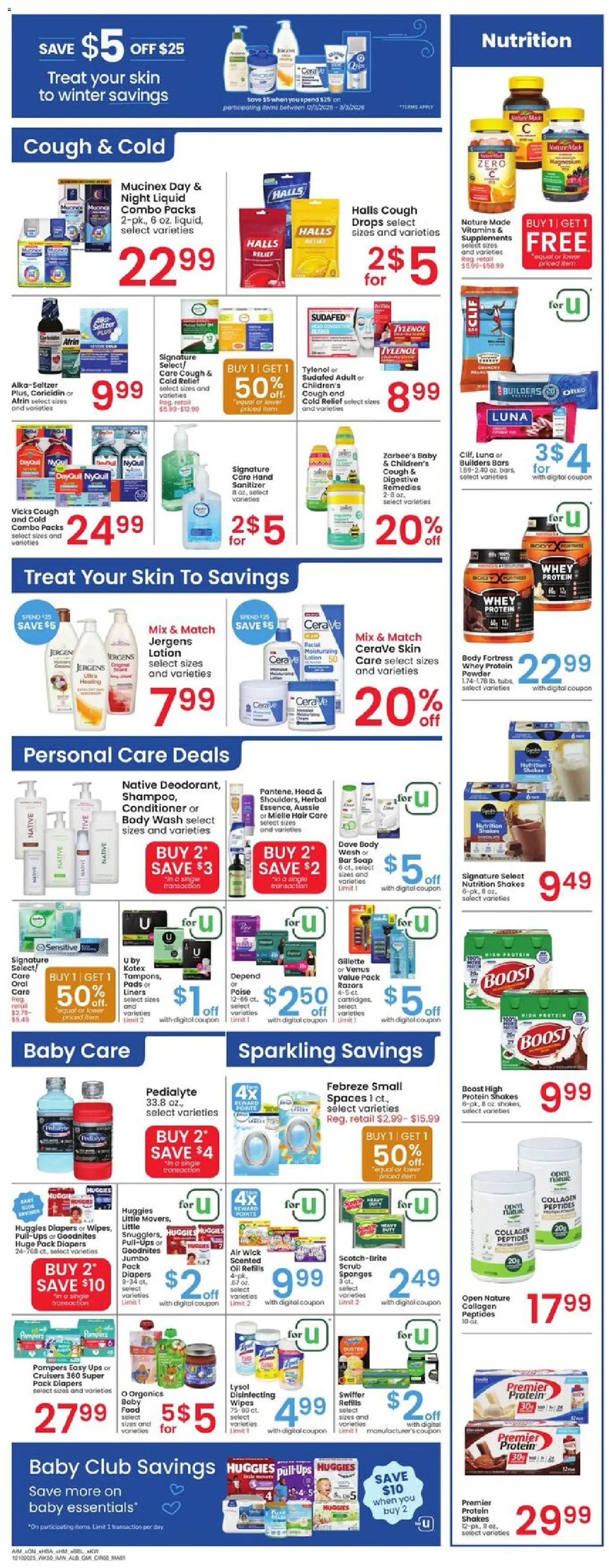 Albertsons Weekly Ad - valid from 10.12.2025 | Page: 6 | Products: Oil, Body Wash, Baby food, UPS