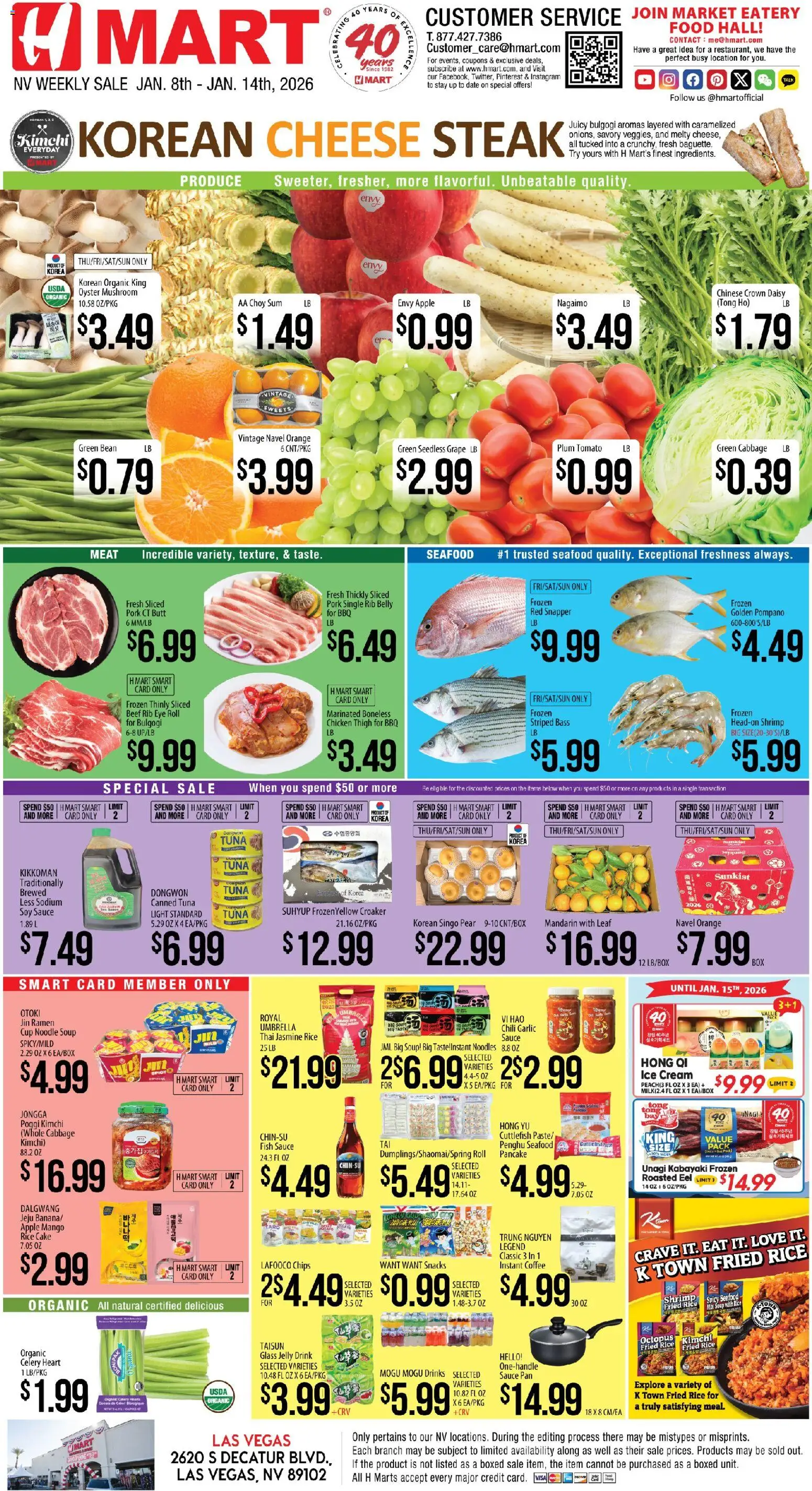 Hmart ENGLISH - Nevada - valid from 08.01.2026 | Page: 1 | Products: Pan, Fish, Mango, Umbrella