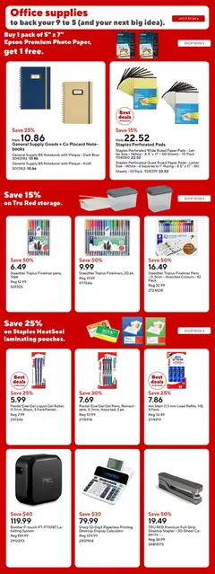 Preview of Staples weekly flyer / circulaire from shop Staples valid from 03.04.2026 | Page: 12 | Products: Notebook, Calculator