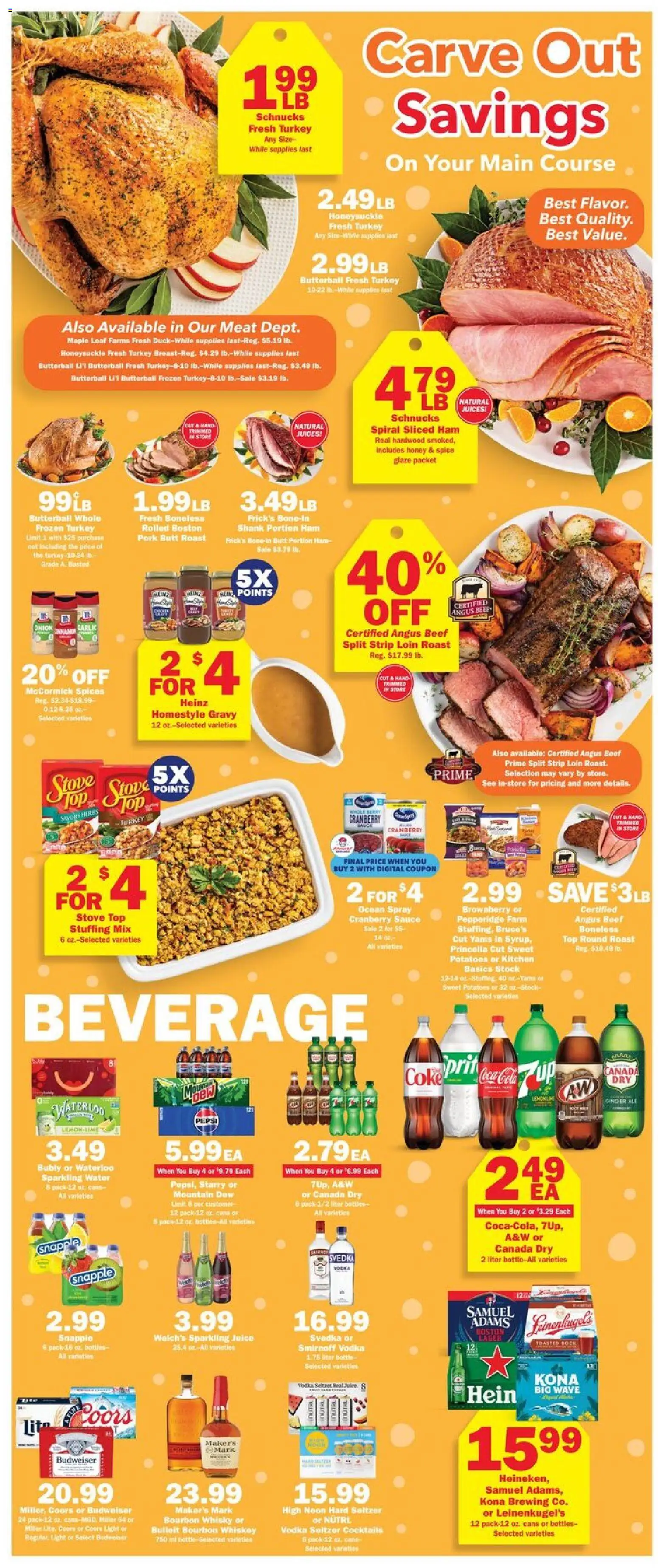 Schnucks Weekly Print Ad - IN - valid from 19.11.2025 | Page: 3 | Products: Ham, Bourbon, Spices, Stove