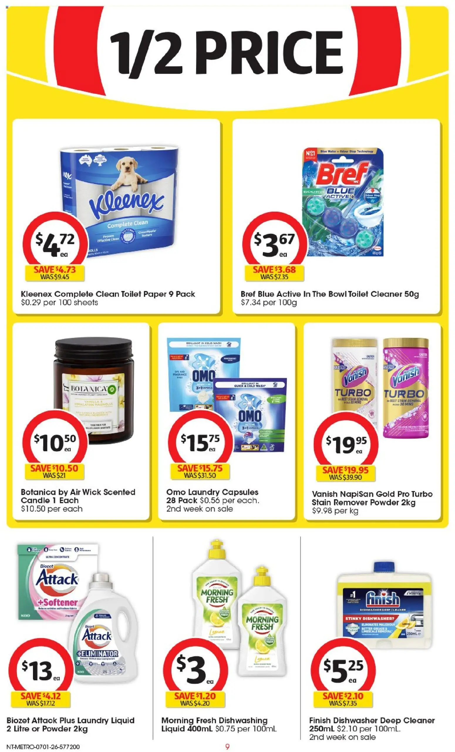 Coles catalogue - valid from 07.01.2026 | Page: 10 | Products: Toilet, Stain remover, Candle, Laundry