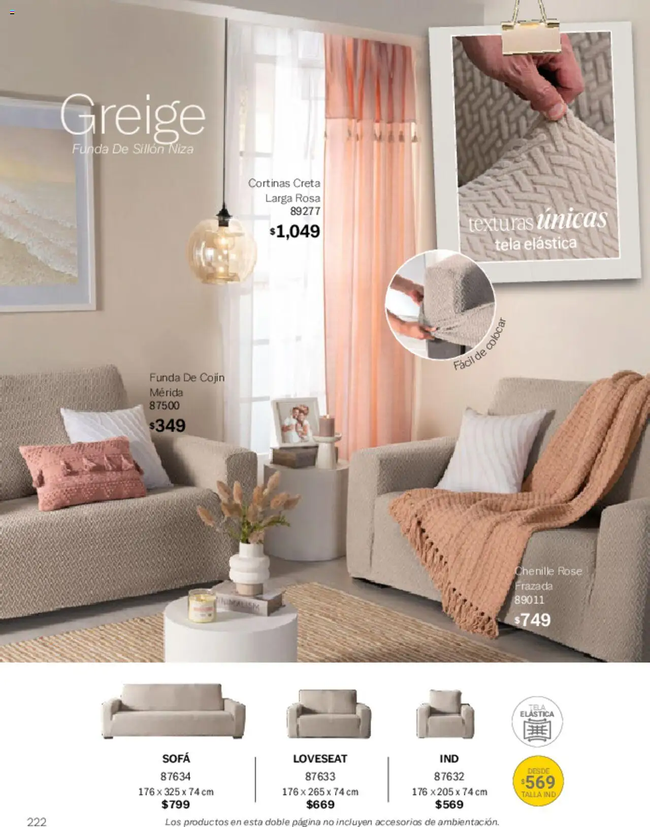 Nuevas ofertas de Vianney válidas en toda la República Mexicana desde el 07.03.2025. ¡Encuentra las mejores ofertas en Vianney catálogo Primavera! | Página: 226 | Productos: Sofá, Sillón, Funda, Cortinas