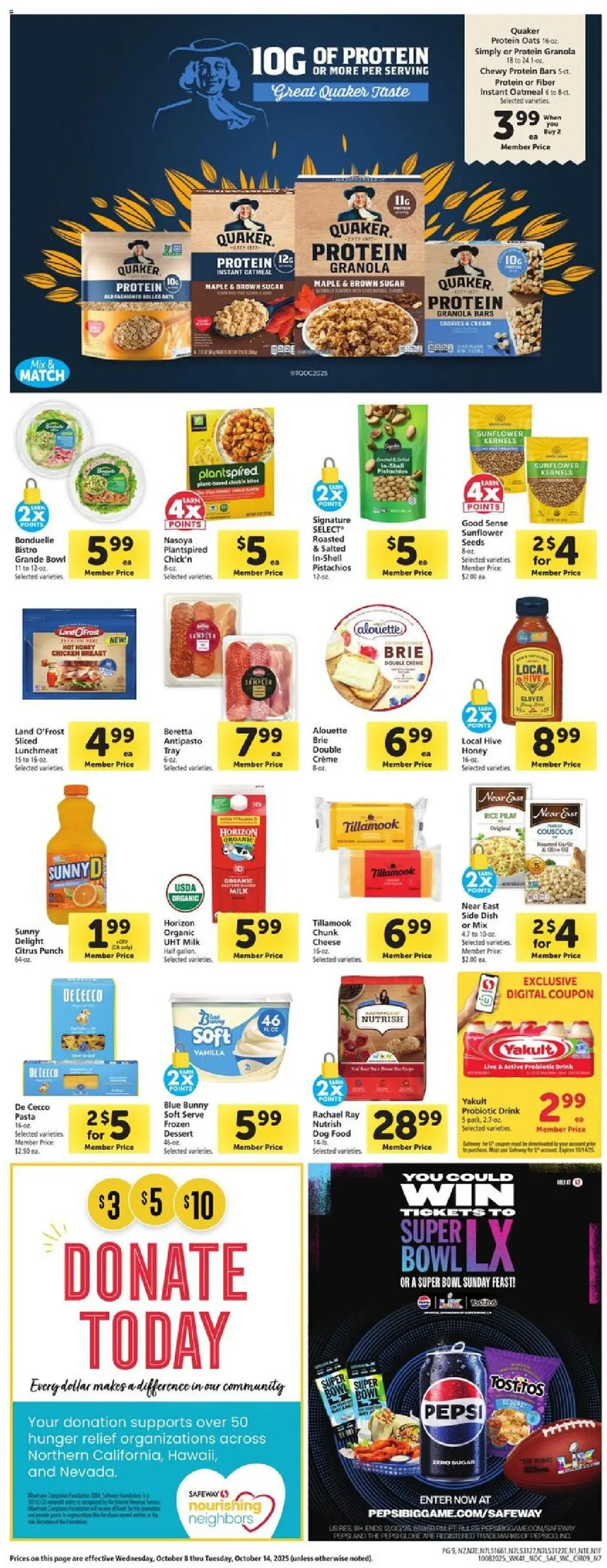 Safeway Weekly Ad - valid from 08.10.2025 | Page: 9 | Products: Wc, Milk, Cheese, Sugar