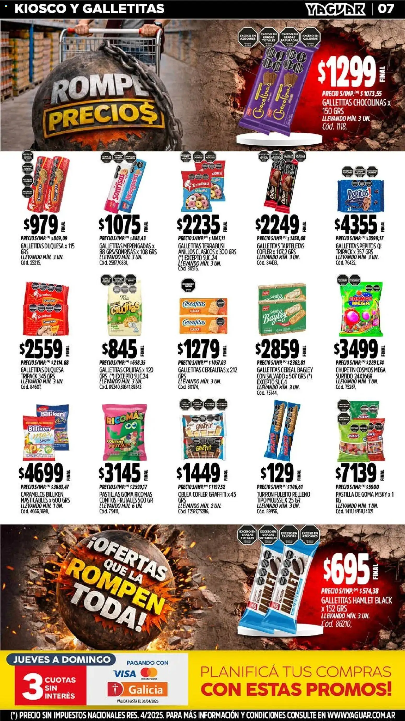 Yaguar - Oferta Semanal Chaco │ válido desde el 06.04.2026 | Página: 7 | Productos: Galletitas, Mousse, Turrón