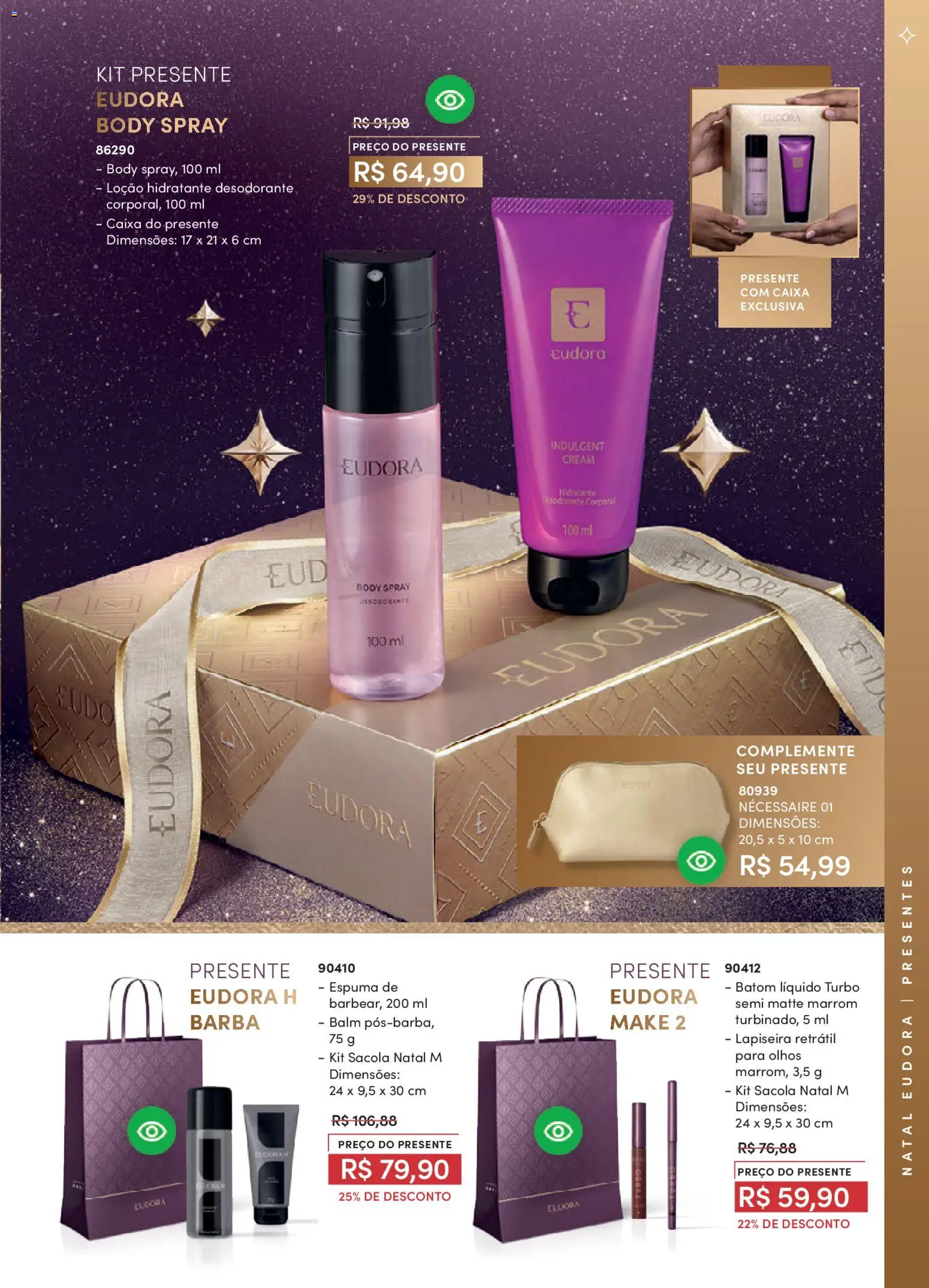 Eudora Folheto - válido de 29.10.2025 | Página: 45 | Produtos: Batom, Lapiseira, Necessaire, Body