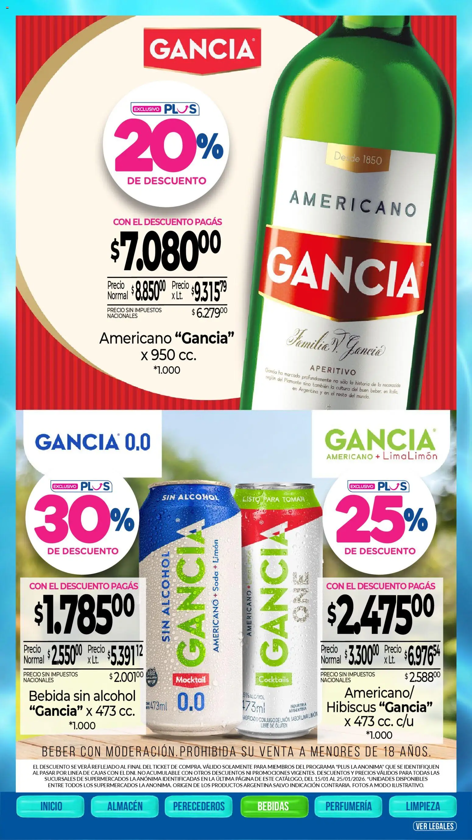 La Anonima catálogo │ válido desde el 15.01.2026 | Página: 33 | Productos: Soda, Lima, Limón, Jugo