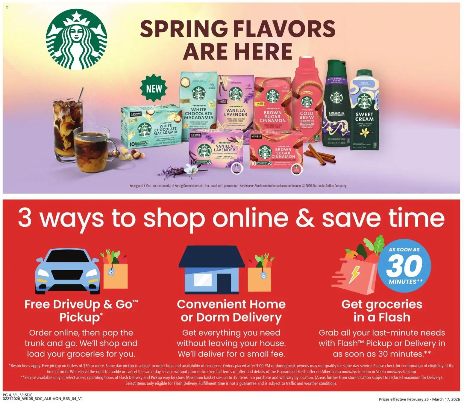 Vons Big Book of Savings - valid from 25.02.2026 | Page: 4 | Products: Basket, Coffee, Chocolate, Sugar