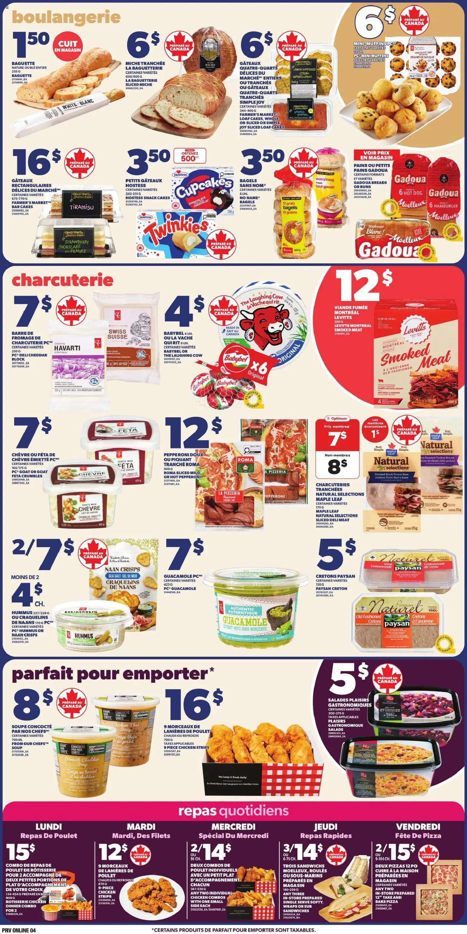 Provigo flyer valid from 09.04.2026 | Page: 4 | Products: Milk, Ham, Pizza, Chicken