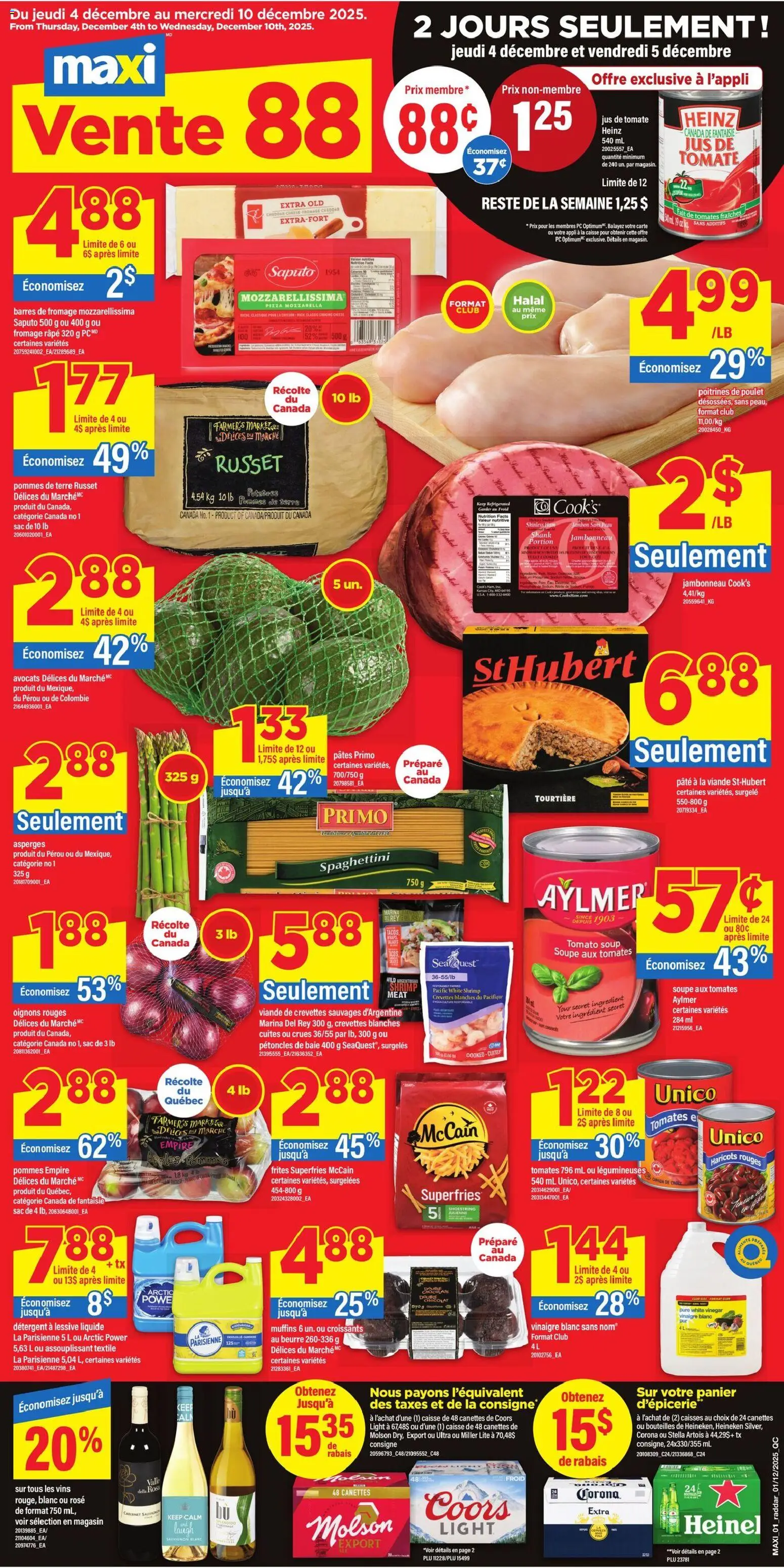 Maxi flyer valid from 04.12.2025 | Page: 1 | Products: Detergent, Cheese, Chocolate, Pizza