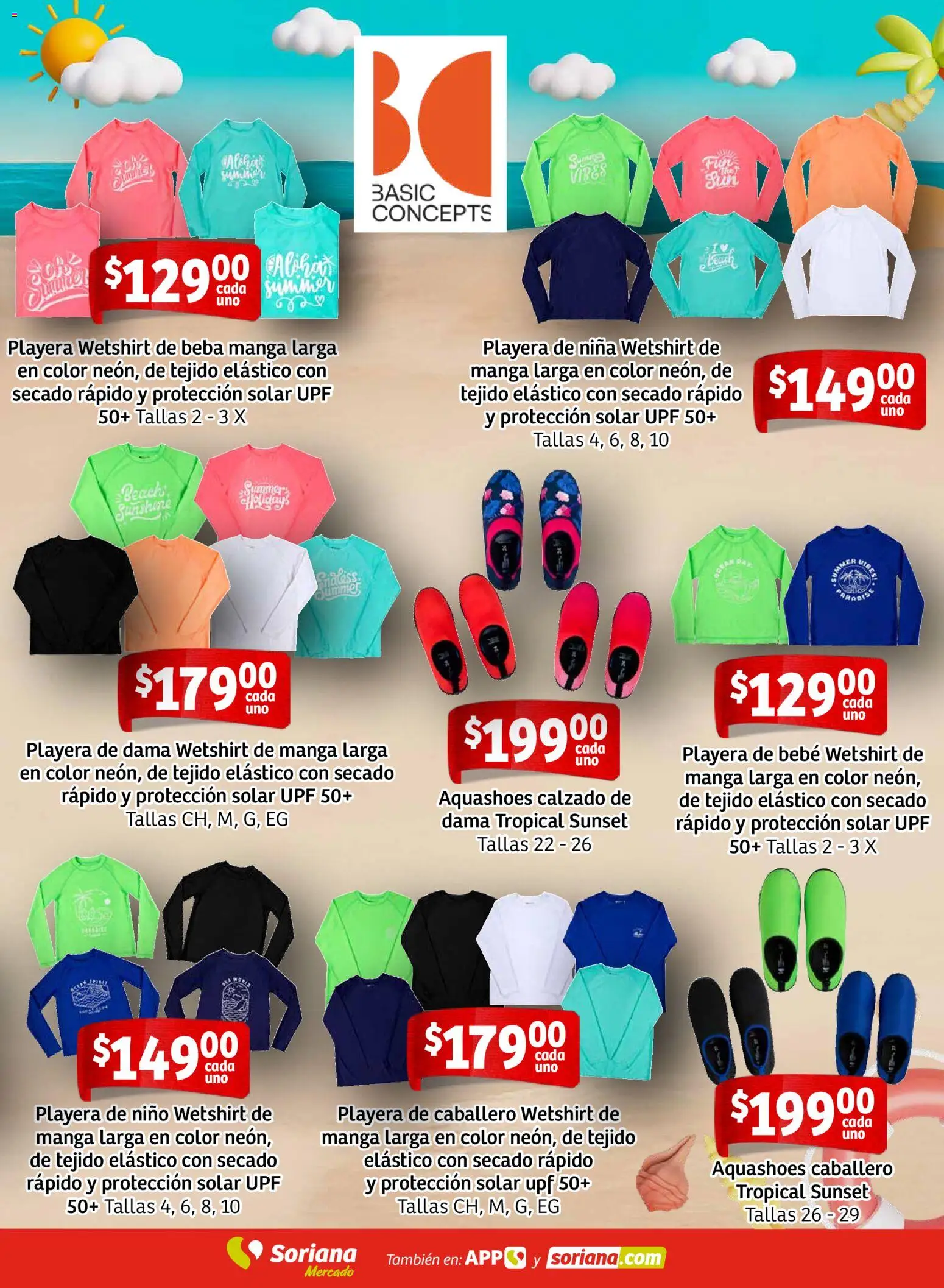 Nuevas ofertas de Soriana válidas en toda la República Mexicana desde el 26.02.2026. ¡Encuentra las mejores ofertas en Soriana - Ahorros para disfrutar las vacaciones Mercado Nacional! | Página: 7 | Productos: Manga, Playera