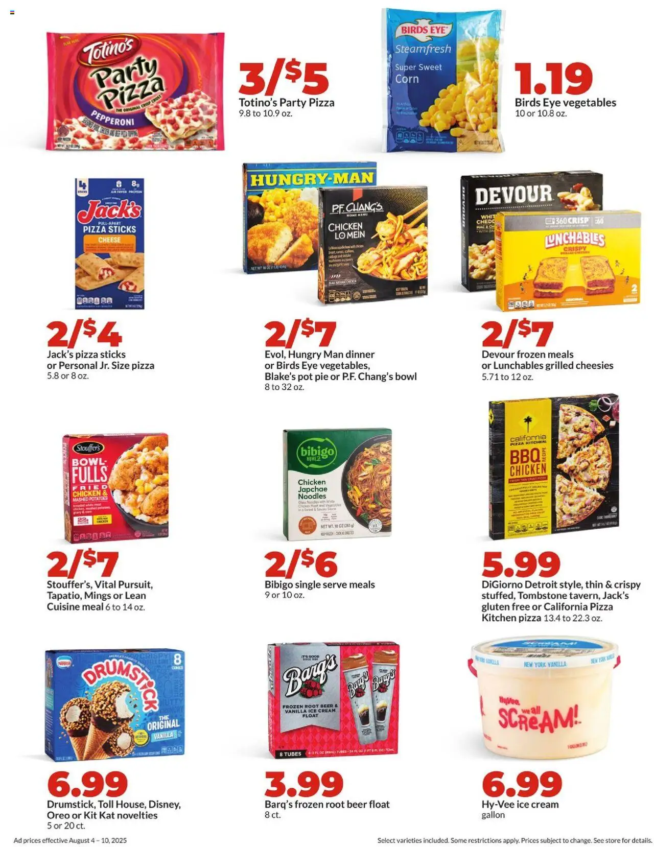 HyVee Weekly Ad - valid from 04.08.2025 | Page: 27 | Products: Ice cream, Potatoes, Vegetables, Sauce