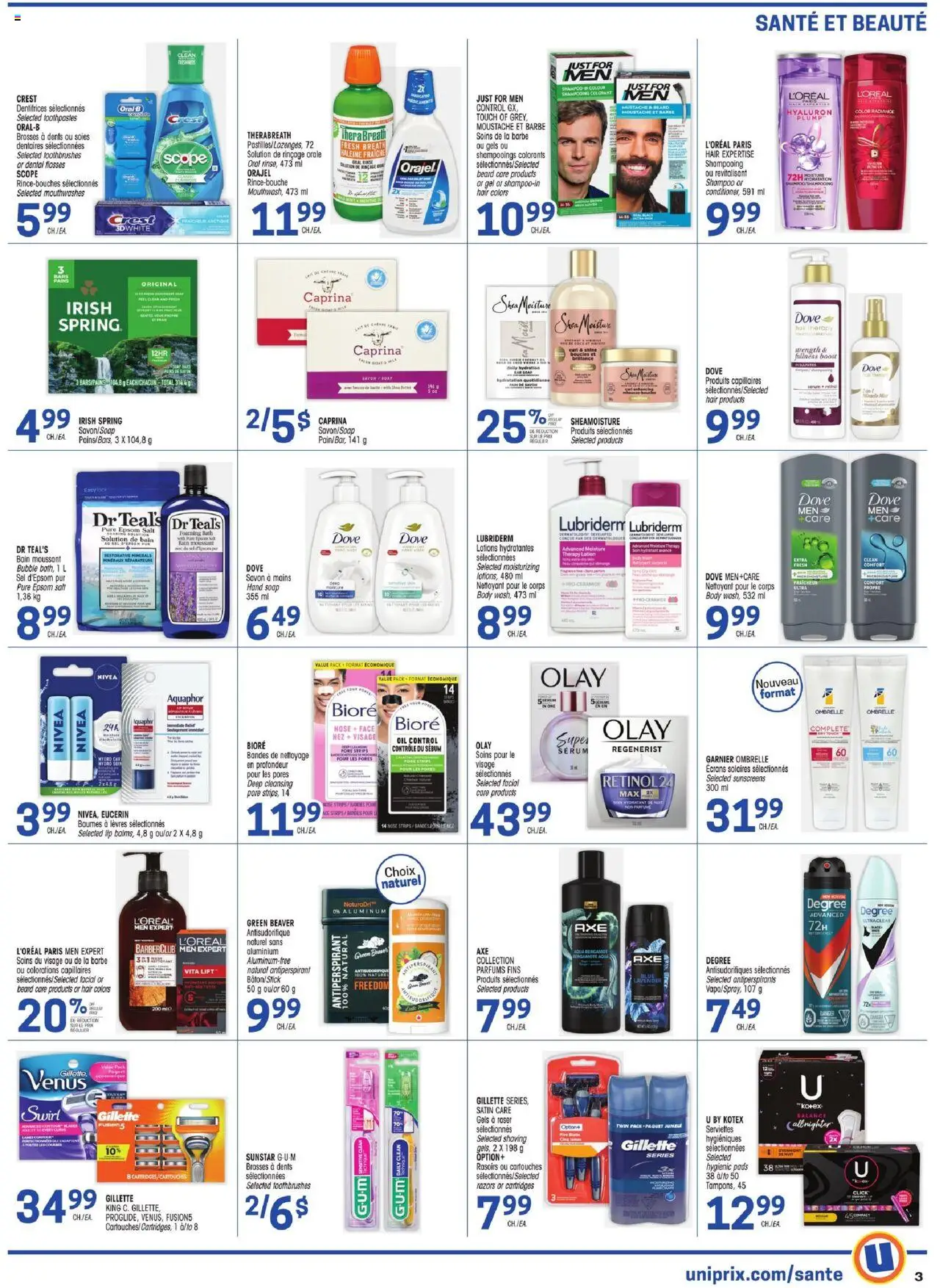 Uniprix flyer valid from 21.08.2025 | Page: 3 | Products: Shampoo, Soap, Antiperspirant, Oil