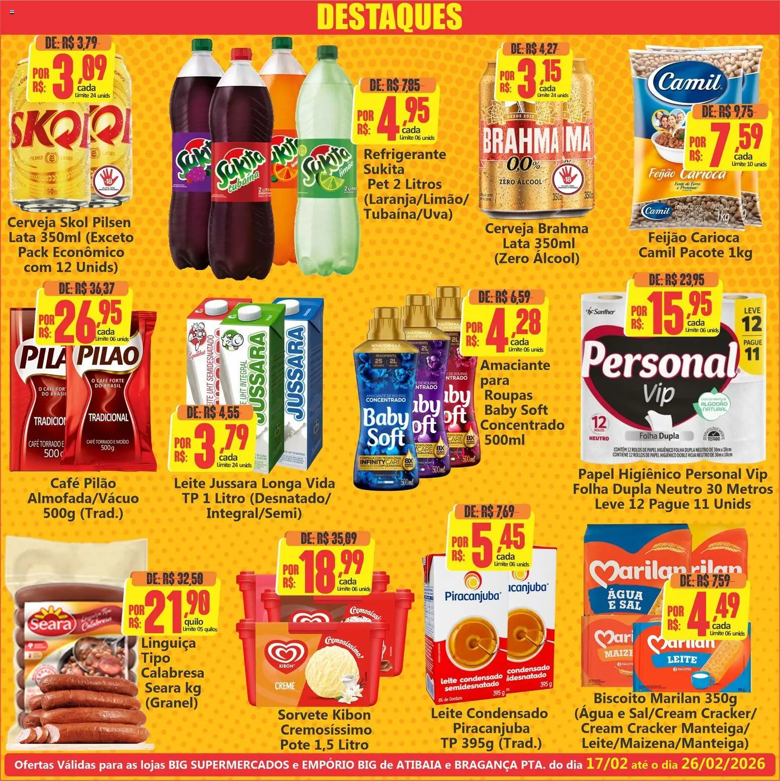 Big Supermercados Folheto - válido de 17.02.2026 | Página: 2 | Produtos: Feijão, Café, Roupas, Cream cracker