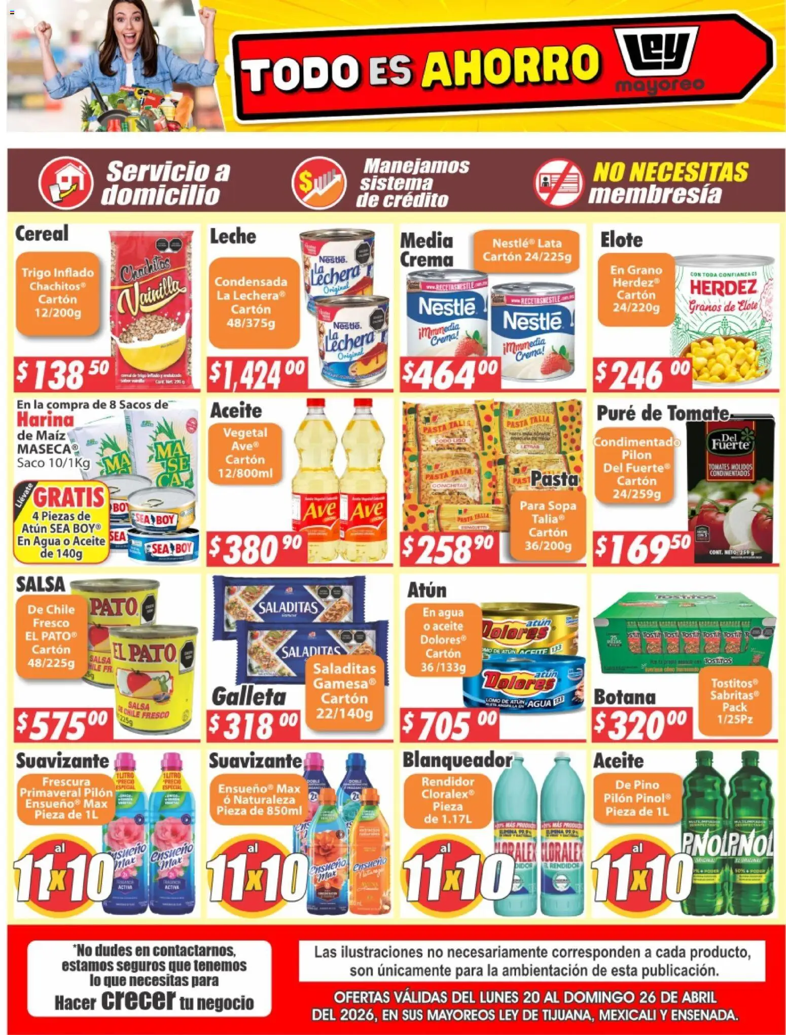 Nuevas ofertas de Casa Ley válidas en toda la República Mexicana desde el 20.04.2026. ¡Encuentra las mejores ofertas en Casa Ley folleto Frontera! | Página: 2 | Productos: Maíz, Crema, Agua, Tomates
