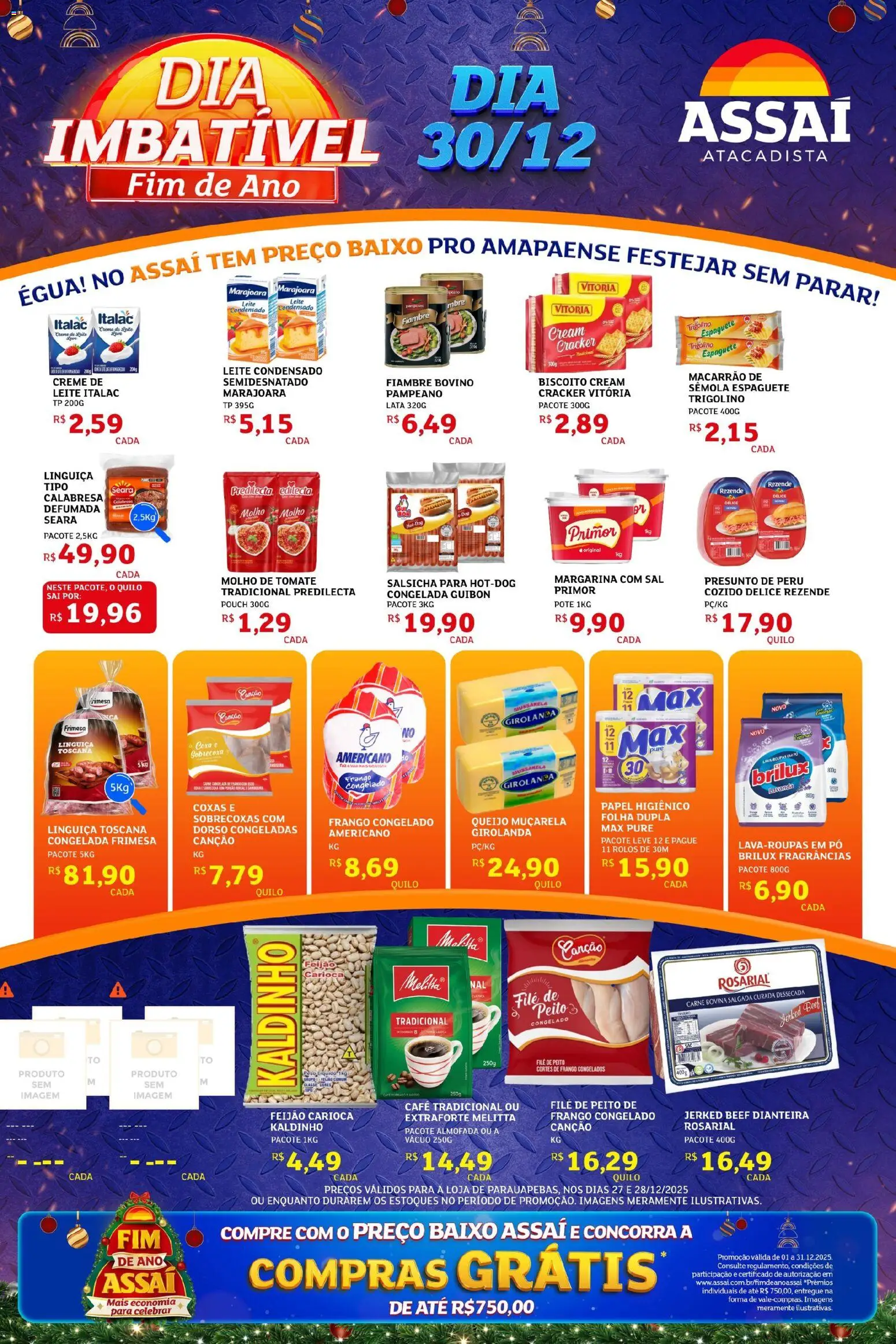 Assaí Atacadista Folheto - válido de 29.12.2025 | Página: 1 | Produtos: Café, Presunto, Papel higiênico, Mussarela