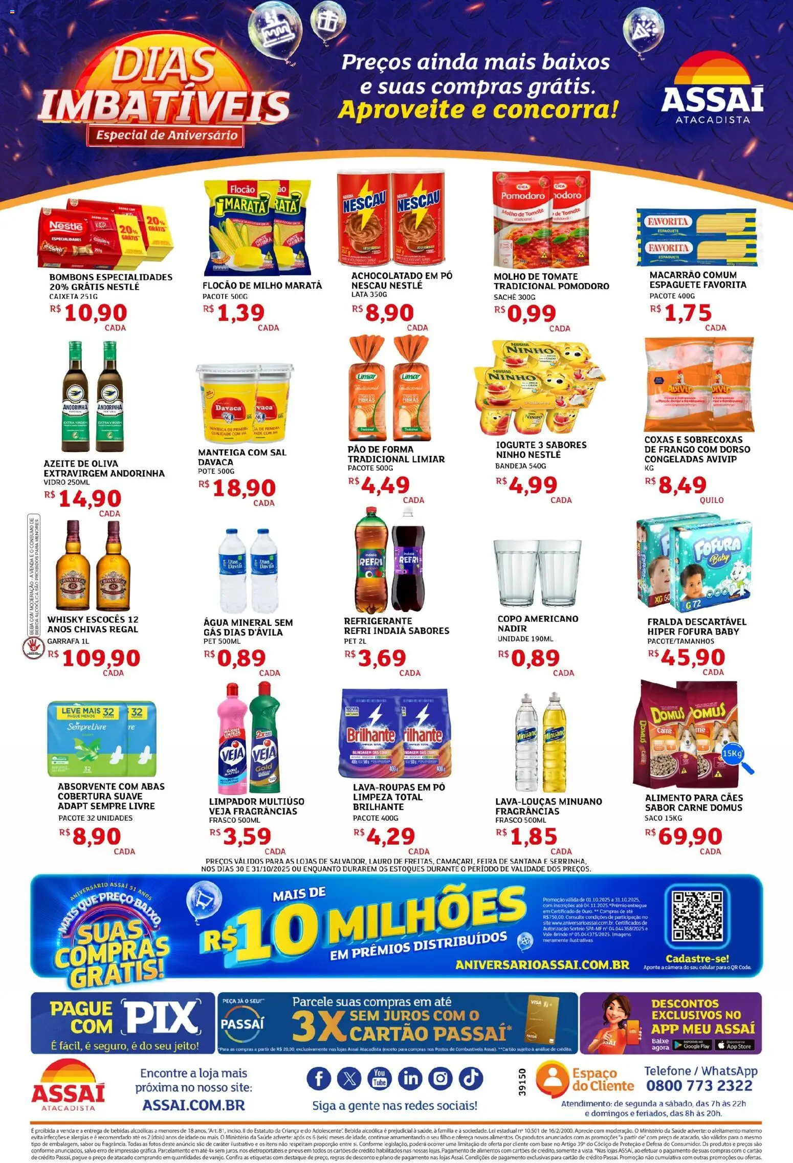 Assaí Atacadista Folheto - válido de 30.10.2025 | Página: 2 | Produtos: Iogurte, Pneus, Base, Pão de forma