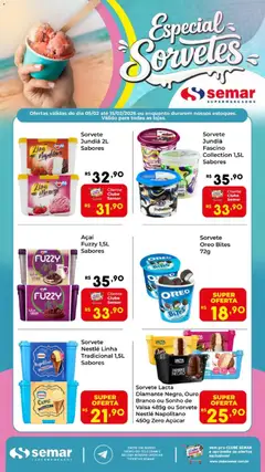 Semar Supermercado - Ofertas Sorvete - Pré-Visualização do folheto da loja Semar Supermercado, válido de 05.02.2026