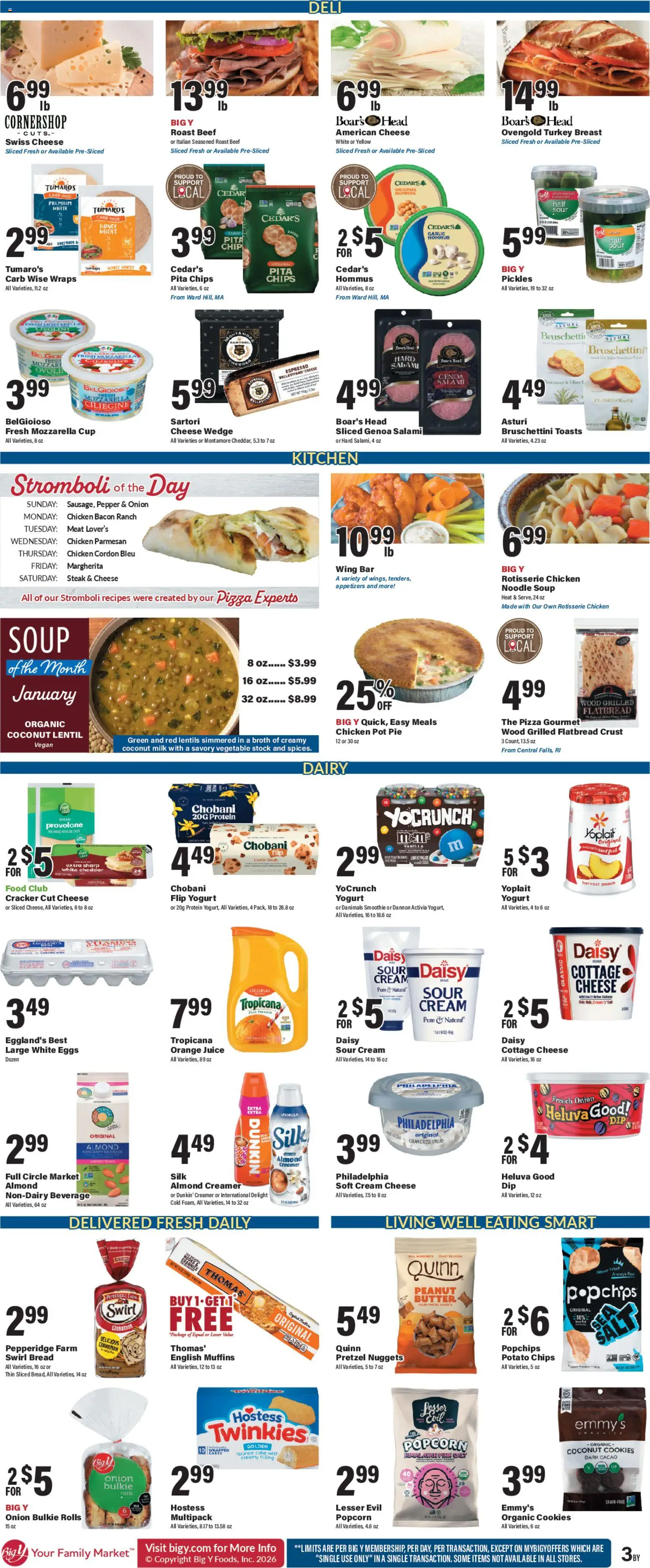 Big Y Weekly Ad - valid from 22.01.2026 | Page: 5 | Products: Bread, Juice, Chips, Sponge