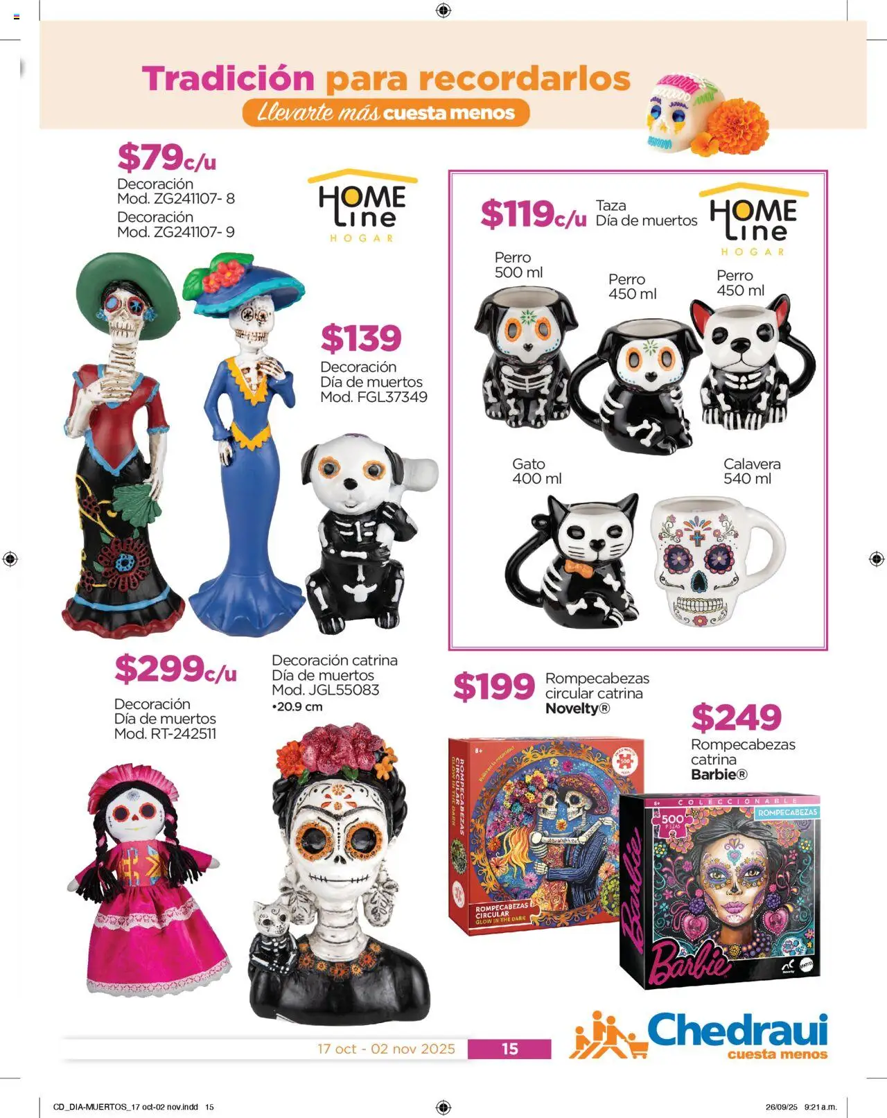 Nuevas ofertas de Chedraui válidas en toda la República Mexicana desde el 17.10.2025. ¡Encuentra las mejores ofertas en Chedraui folleto Este Halloween hazlo divertido! | Página: 15 | Productos: Taza