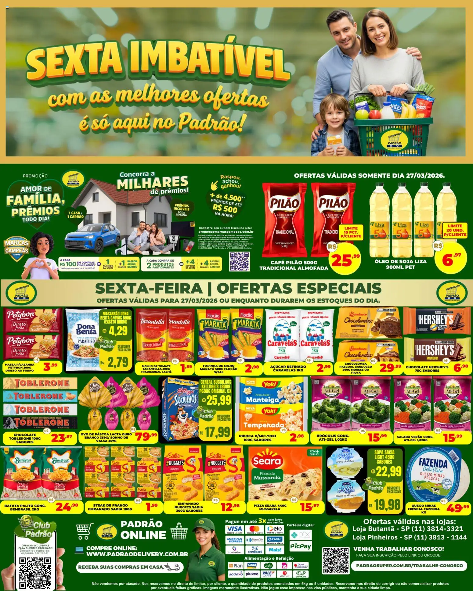 Supermercado Padrão Folheto - válido de 27.03.2026 | Página: 1 | Produtos: Salada, Carteira, Batata, Mussarela