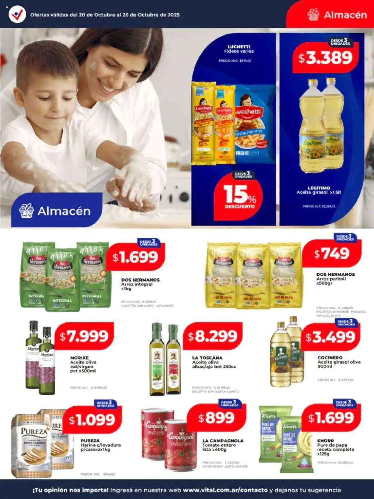 Vital - Ofertas - La Plata │ válido desde el 20.10.2025 | Página: 11 | Productos: Oliva, Pala, Arroz, Fideos