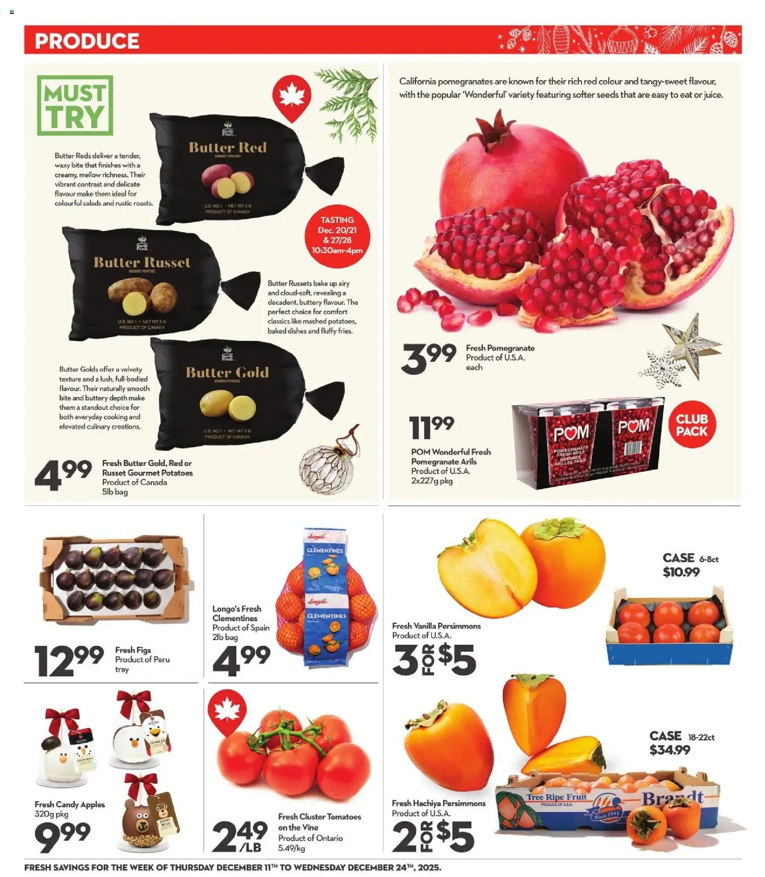 Longo's flyer valid from 11.12.2025 | Page: 4 | Products: Potatoes, Bag, Apples, Tomatoes