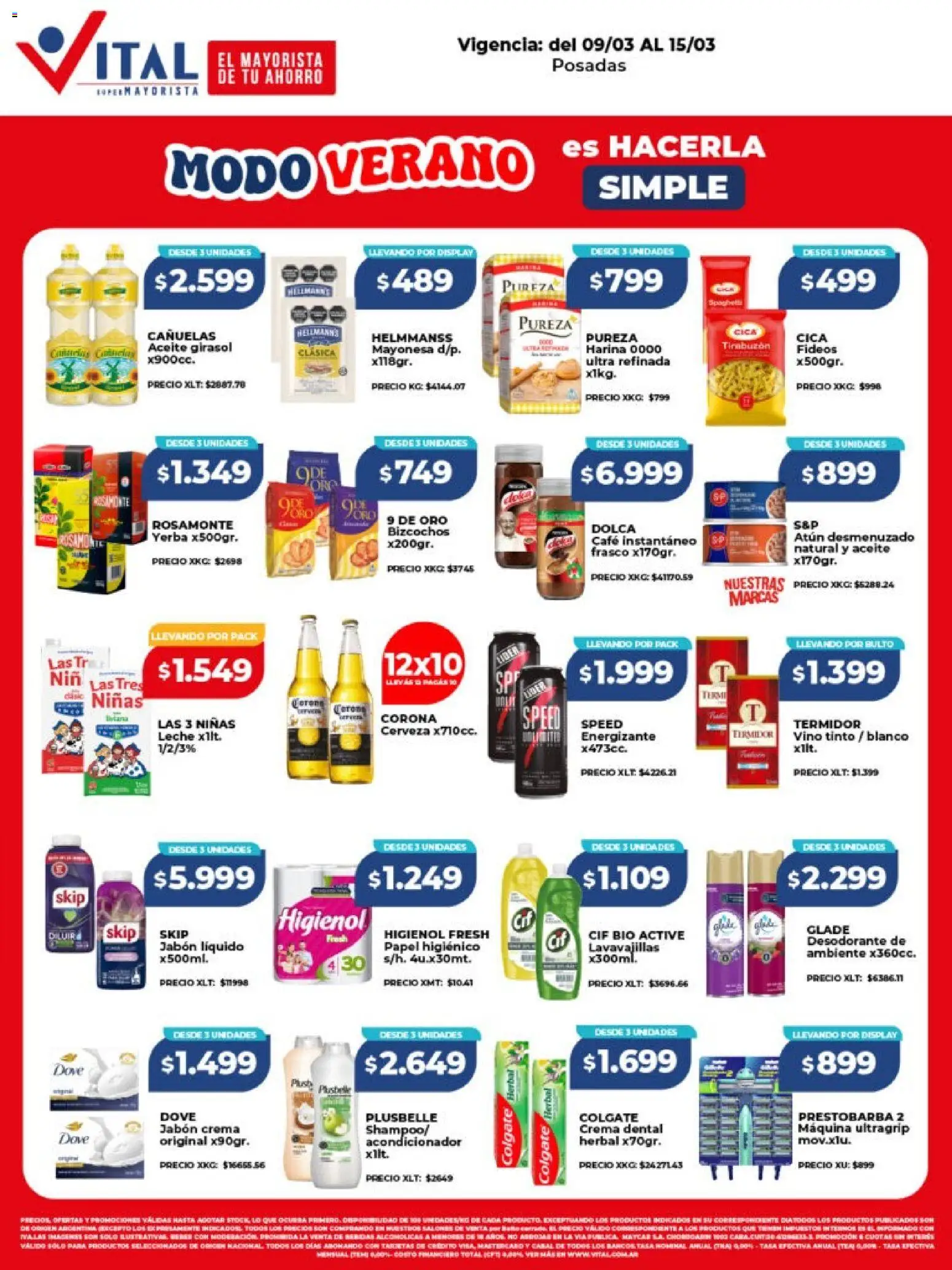 Vital - Ofertas - Posadas │ válido desde el 09.03.2026 | Página: 1 | Productos: Lavavajillas, Yerba, Jabón líquido, Acondicionador