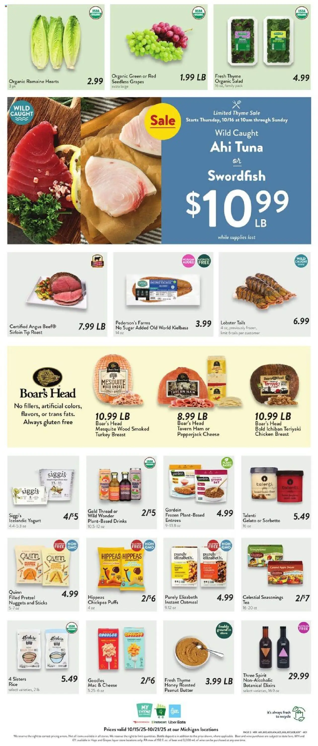 Fresh Thyme Weekly Ad - MI - valid from 15.10.2025 | Page: 5 | Products: Butter, Ham, Beer, Sugar