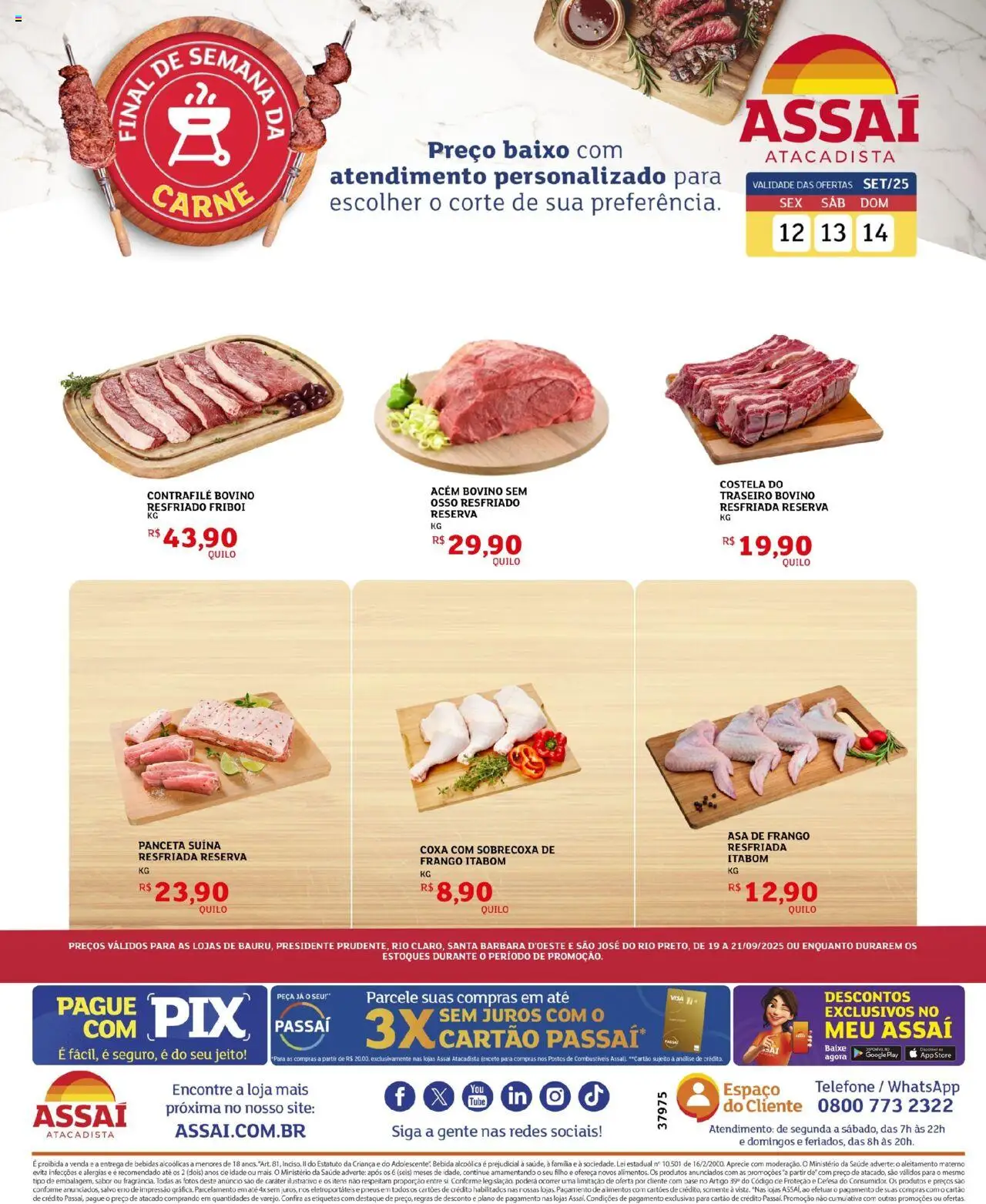 Assaí Atacadista Folheto - válido de 19.09.2025 | Página: 1 | Produtos: Asa de frango, Pneus, Base, Baixo
