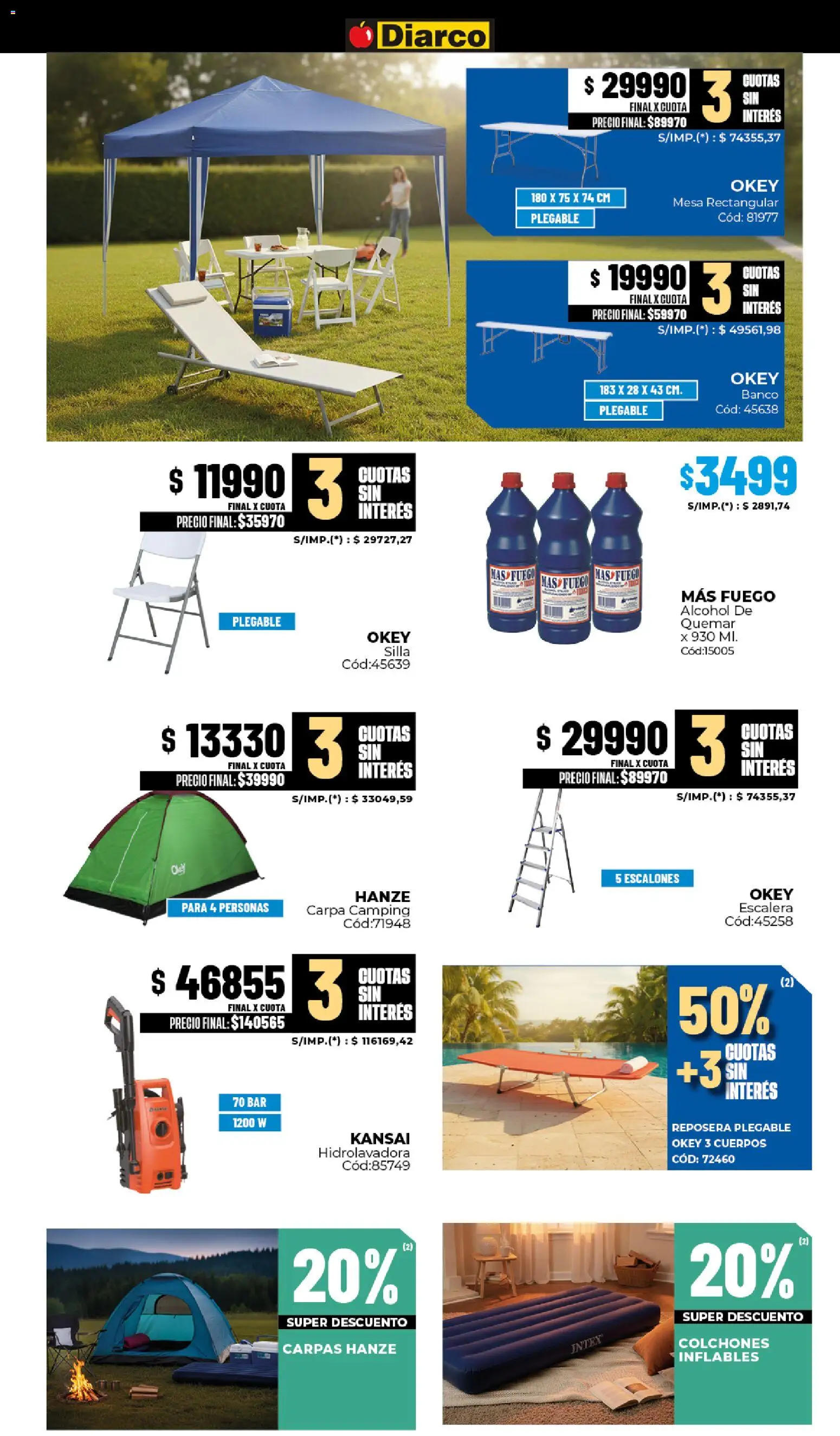 Diarco ofertas │ válido desde el 06.04.2026 | Página: 19 | Productos: Reposera, Banco, Escalera, Silla